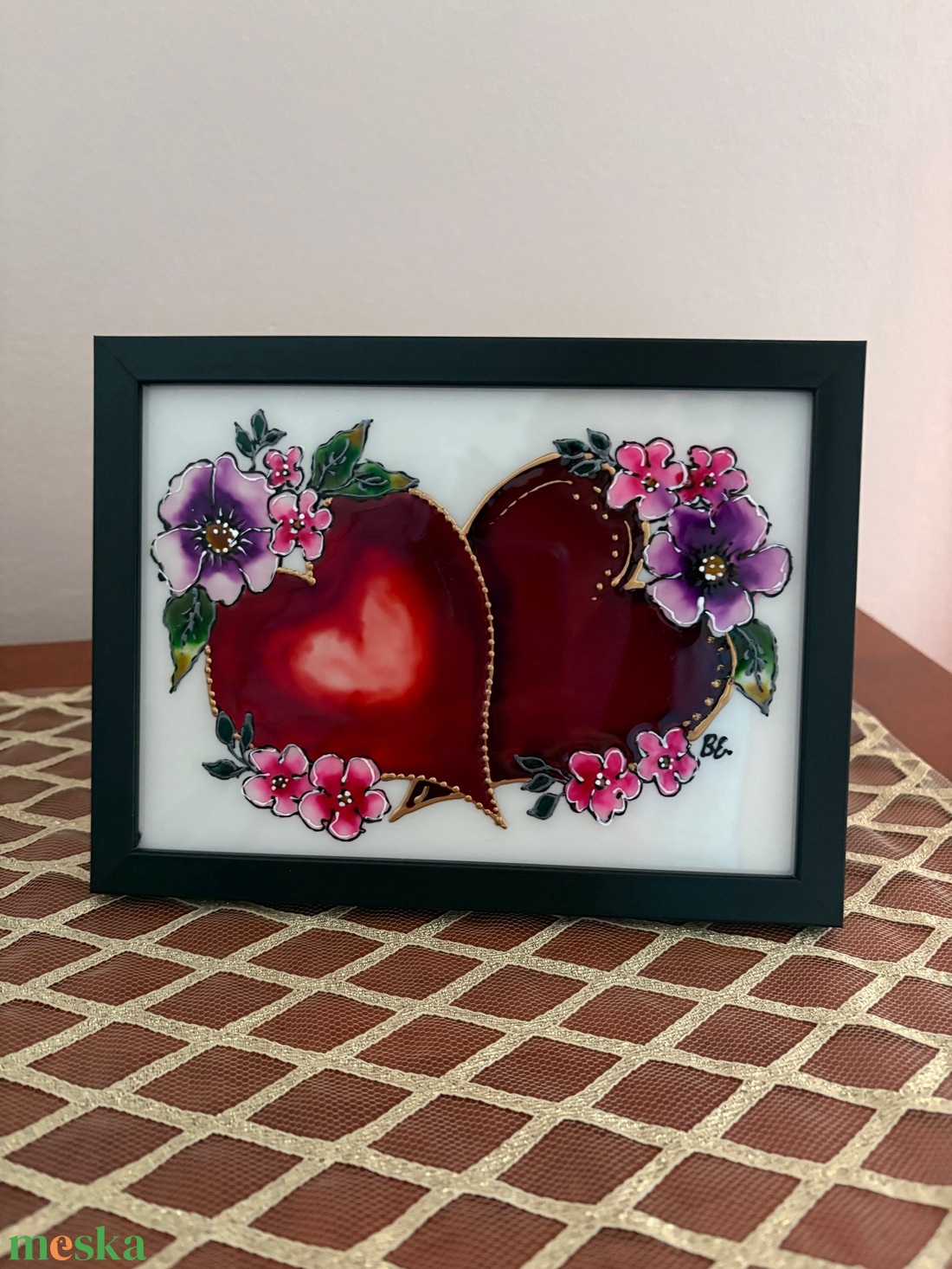 Üvegfestett keretes kép - művészet - festmény - üvegfestmény - Meska.hu