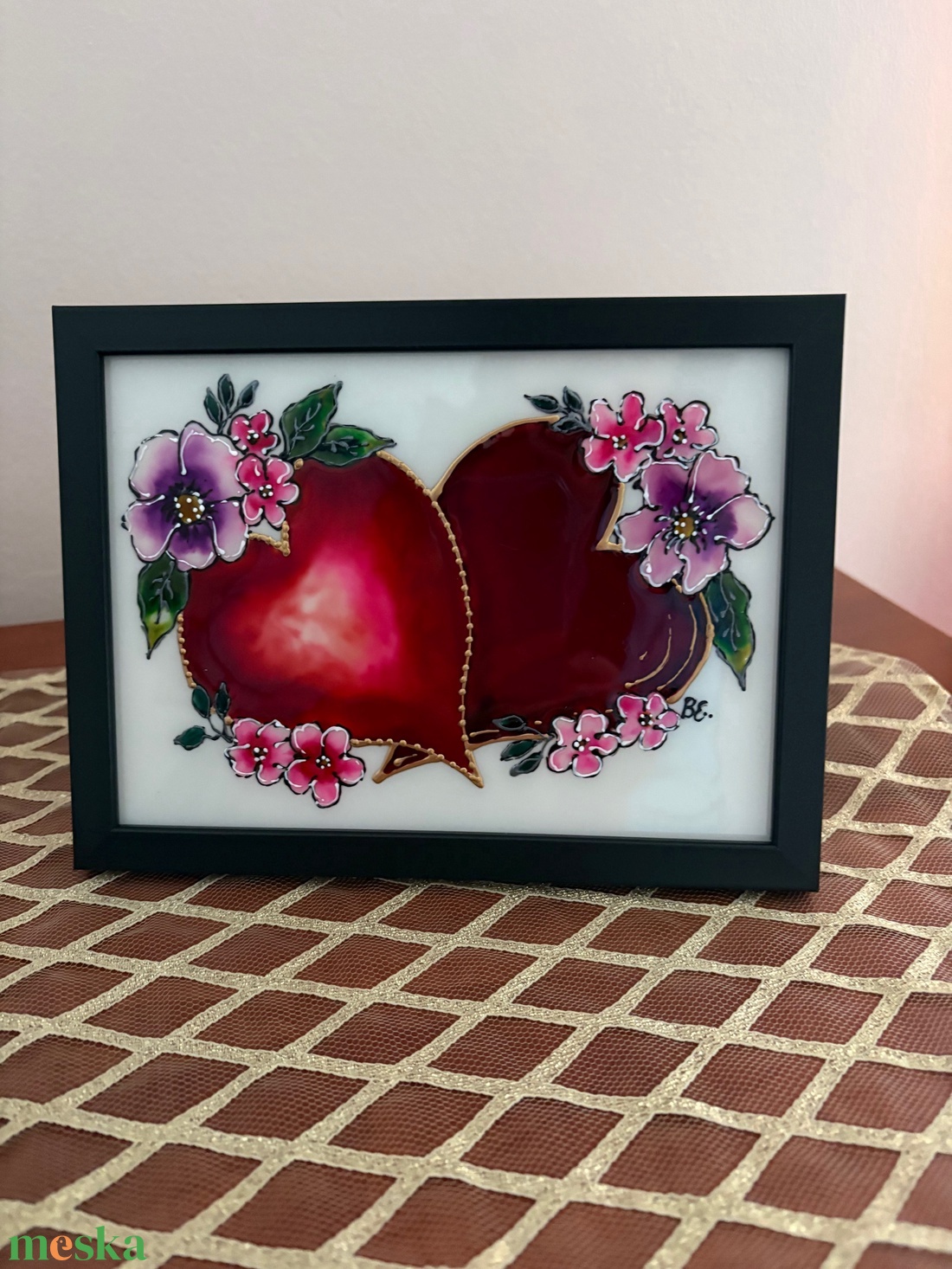 Üvegfestett keretes kép - művészet - festmény - üvegfestmény - Meska.hu