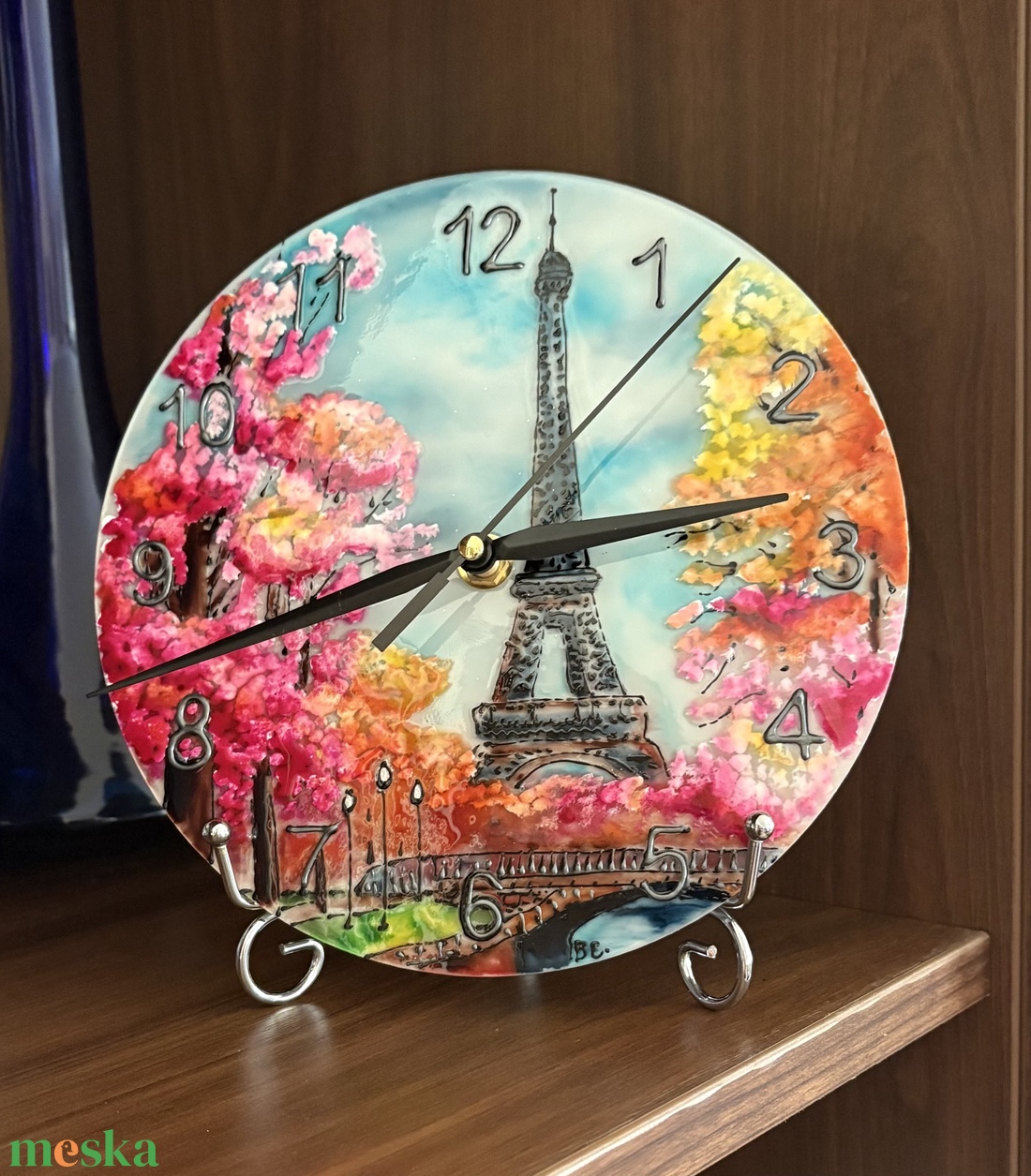 Üvegfestett falióra - otthon & életmód - dekoráció - fali és függő dekoráció - falióra & óra - Meska.hu