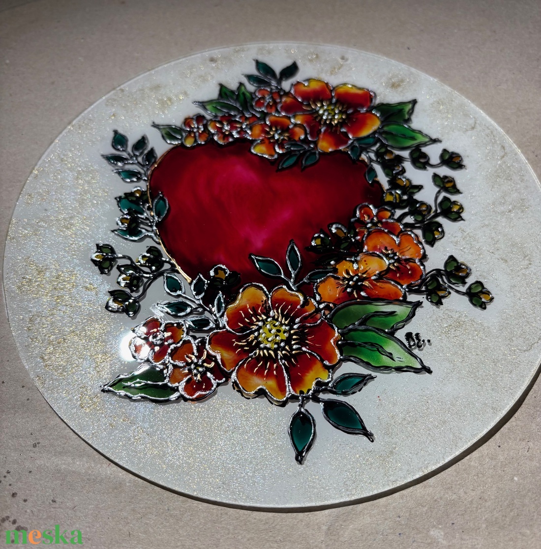 Üvegfestett falikép - otthon & életmód - dekoráció - dísztárgy - Meska.hu