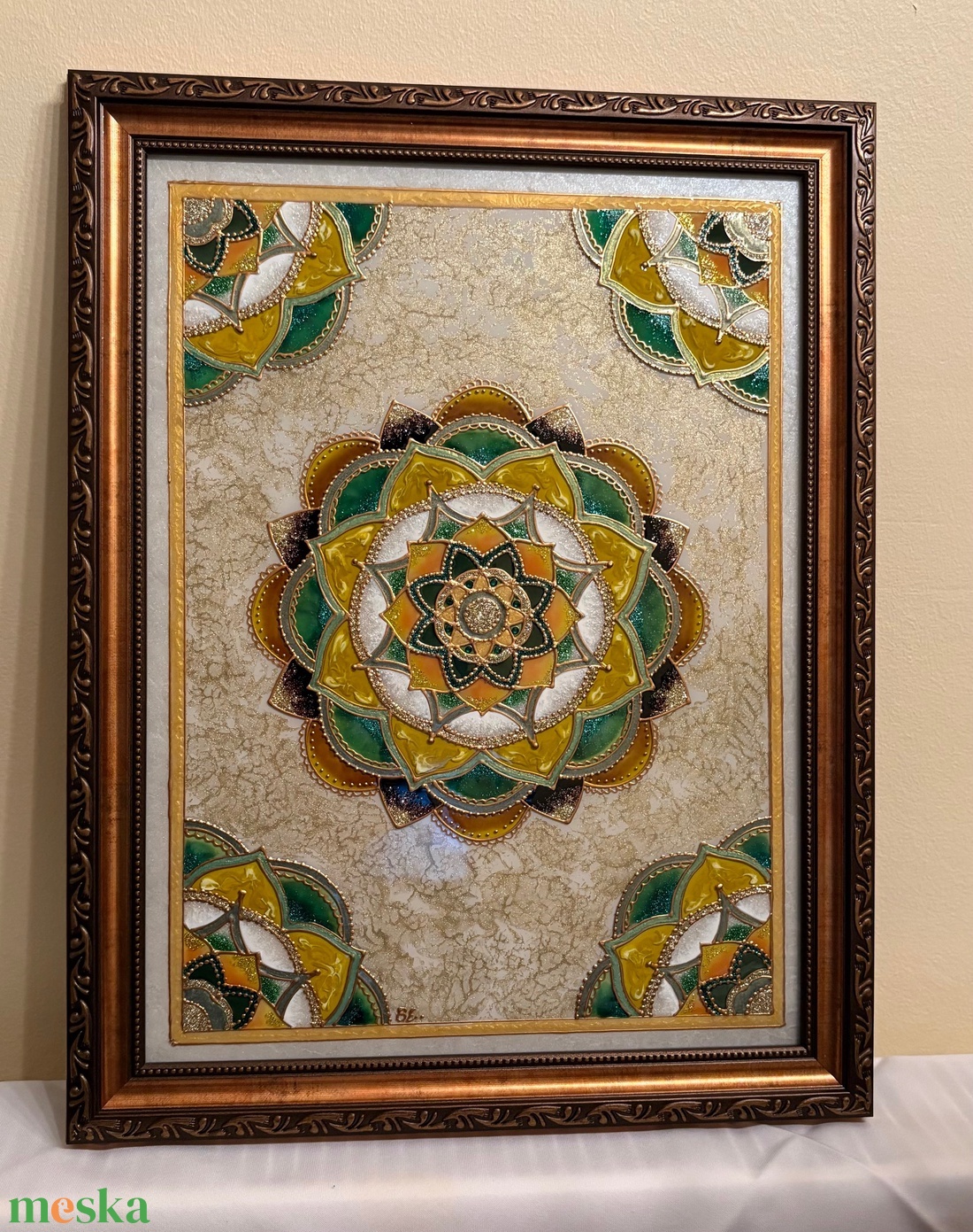 Királyi harmónia elegáns, keretezett mandala - otthon & életmód - dekoráció - spiritualitás - mandala - Meska.hu