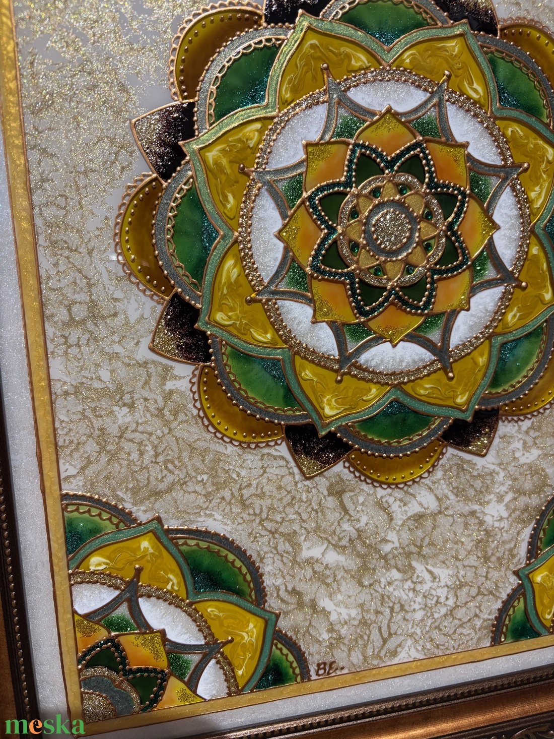 Királyi harmónia elegáns, keretezett mandala - otthon & életmód - dekoráció - spiritualitás - mandala - Meska.hu