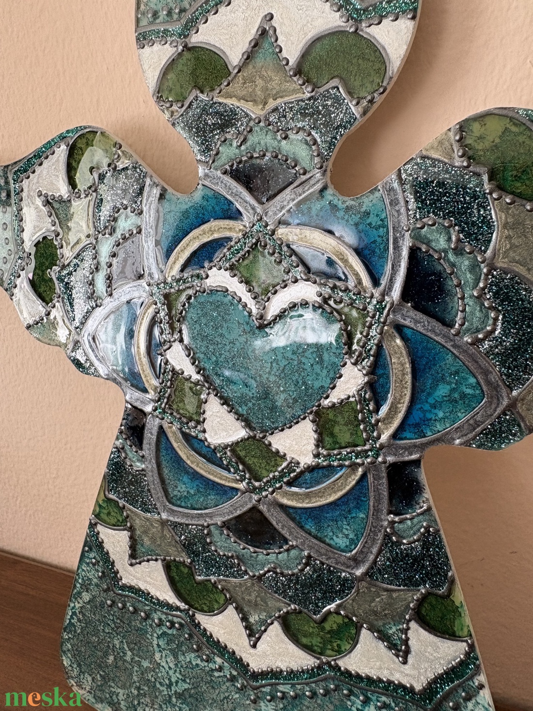 A Természet Ereje � Üvegfestett angyalkás mandala - otthon & életmód - dekoráció - spiritualitás - mandala - Meska.hu