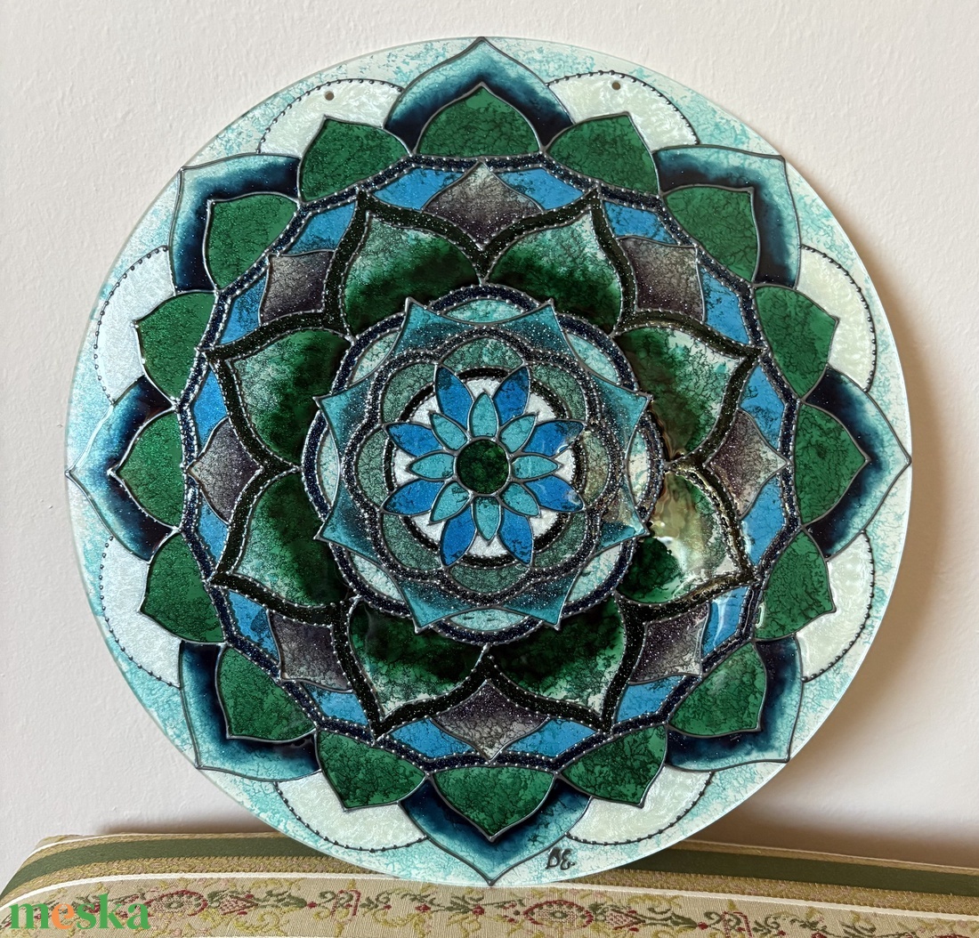 Smaragd Mélység � Üvegfestett mandala - otthon & életmód - dekoráció - spiritualitás - mandala - Meska.hu