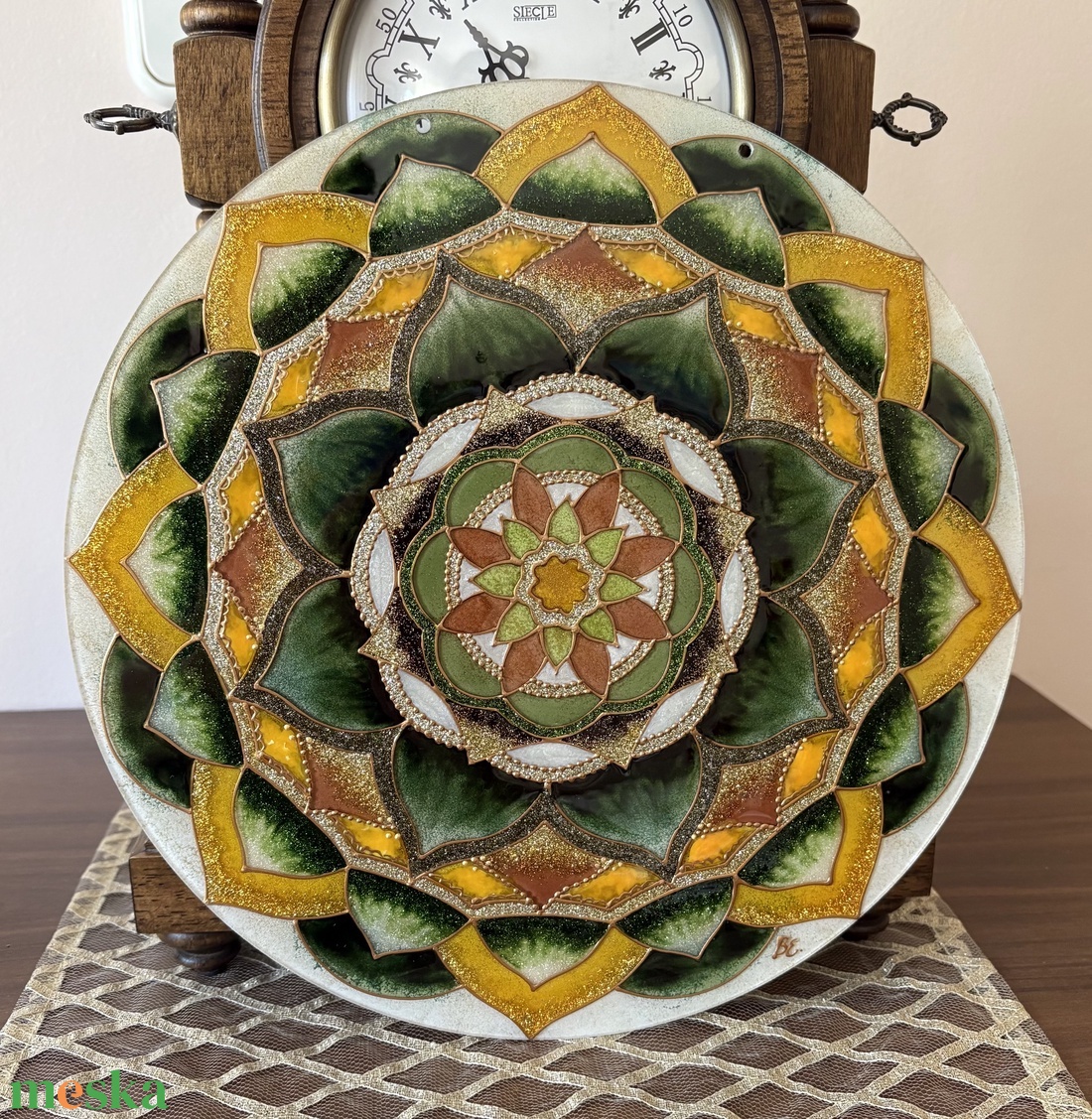 Aranyló Erdő Harmóniája � kézzel készült üvegfestett mandala (30 cm) - otthon & életmód - dekoráció - spiritualitás - mandala - Meska.hu