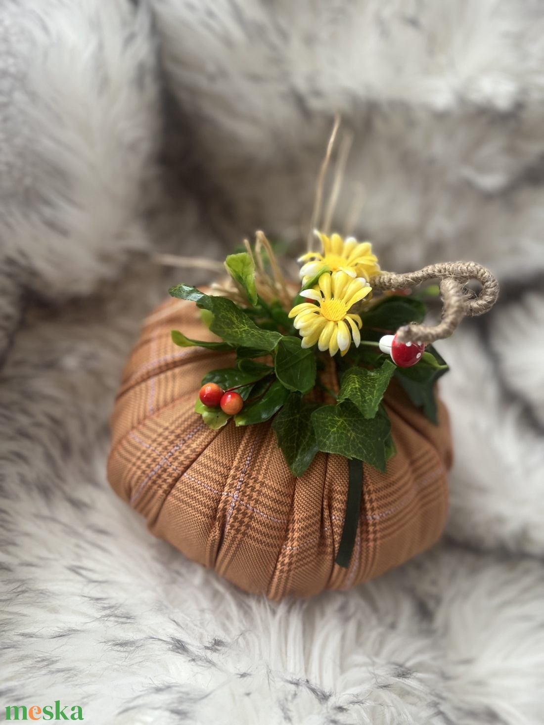 Őszi tök dekoráció - kellékek & szerszámok - dekorációs kellékek - őszi dekor - őszi dekortök - Meska.hu