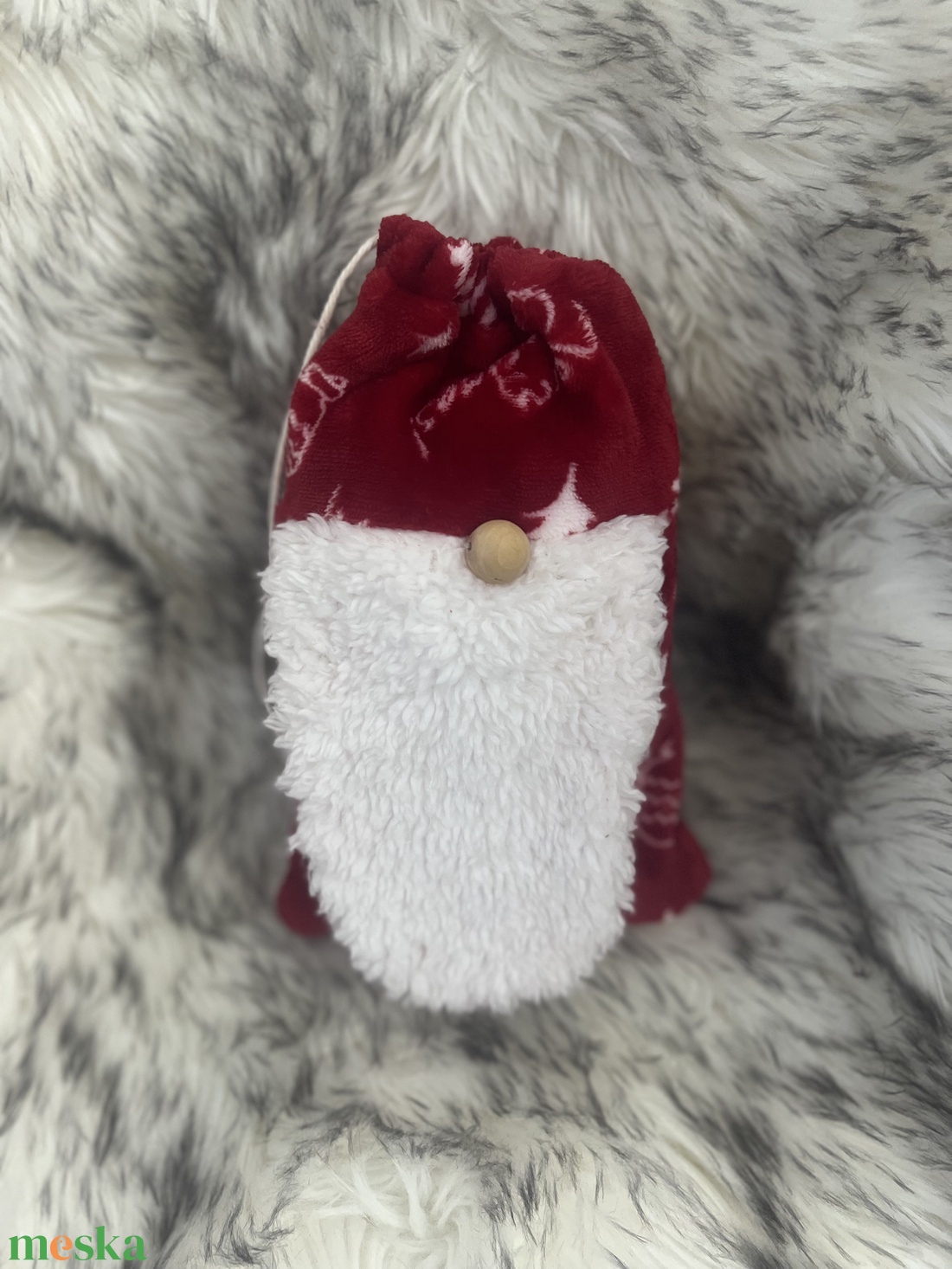 Mikulás zsák szakállal - karácsony - mikulás - mikulás zsák - Meska.hu