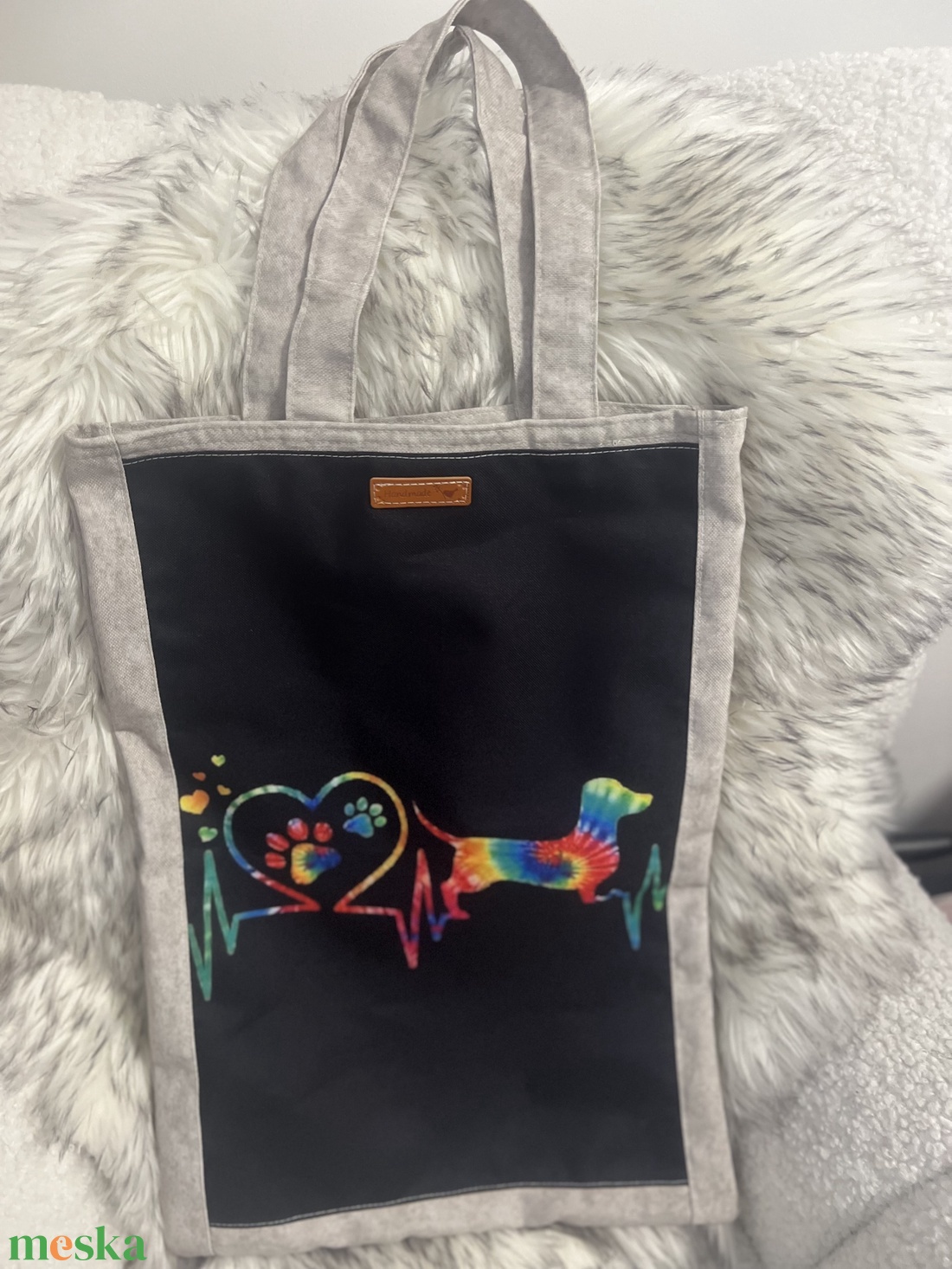 Tacskós szatyor - táska & tok - bevásárlás & shopper táska - shopper, textiltáska, szatyor - Meska.hu