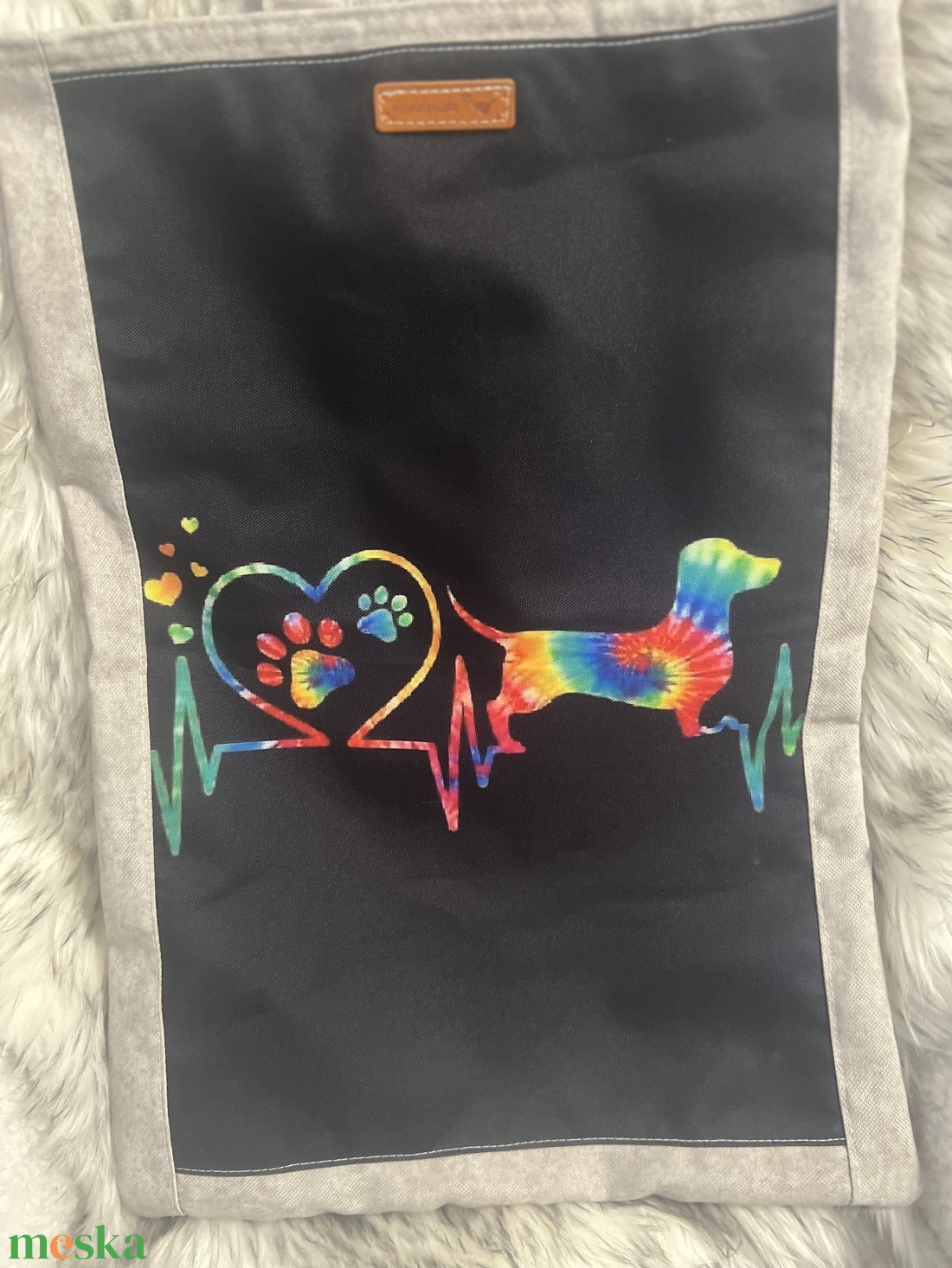 Tacskós szatyor - táska & tok - bevásárlás & shopper táska - shopper, textiltáska, szatyor - Meska.hu