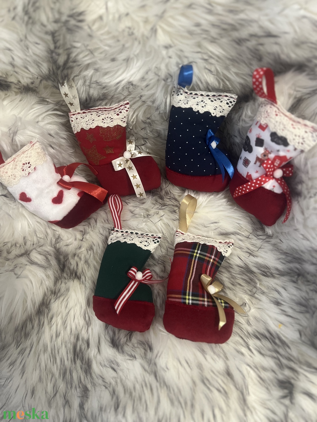 Mini díszek - karácsony - mikulás - mikulás csizma és zokni - Meska.hu