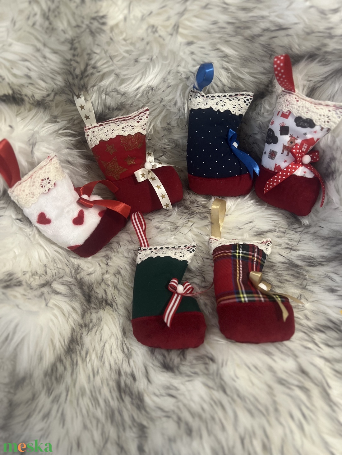 Mini díszek - karácsony - mikulás - mikulás csizma és zokni - Meska.hu