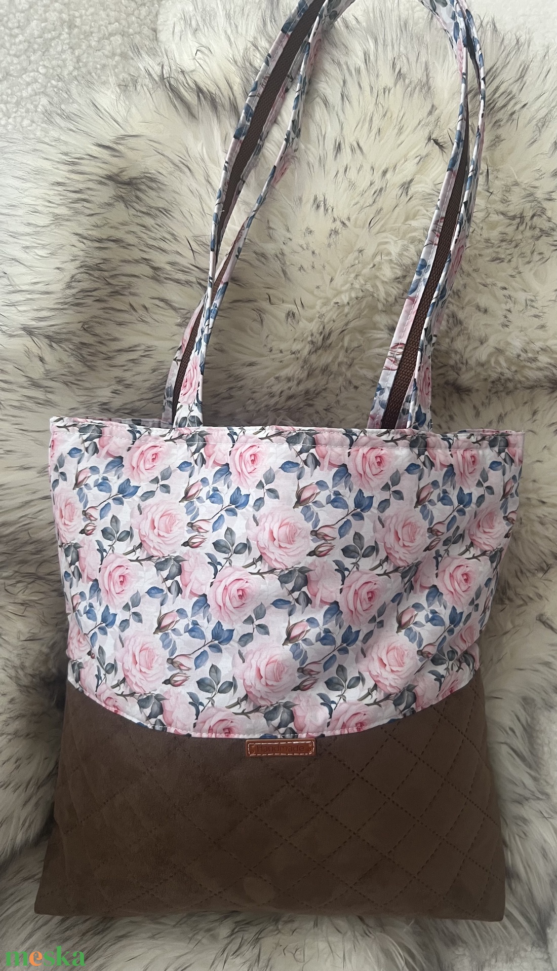 Virágos táska - táska & tok - bevásárlás & shopper táska - shopper, textiltáska, szatyor - Meska.hu