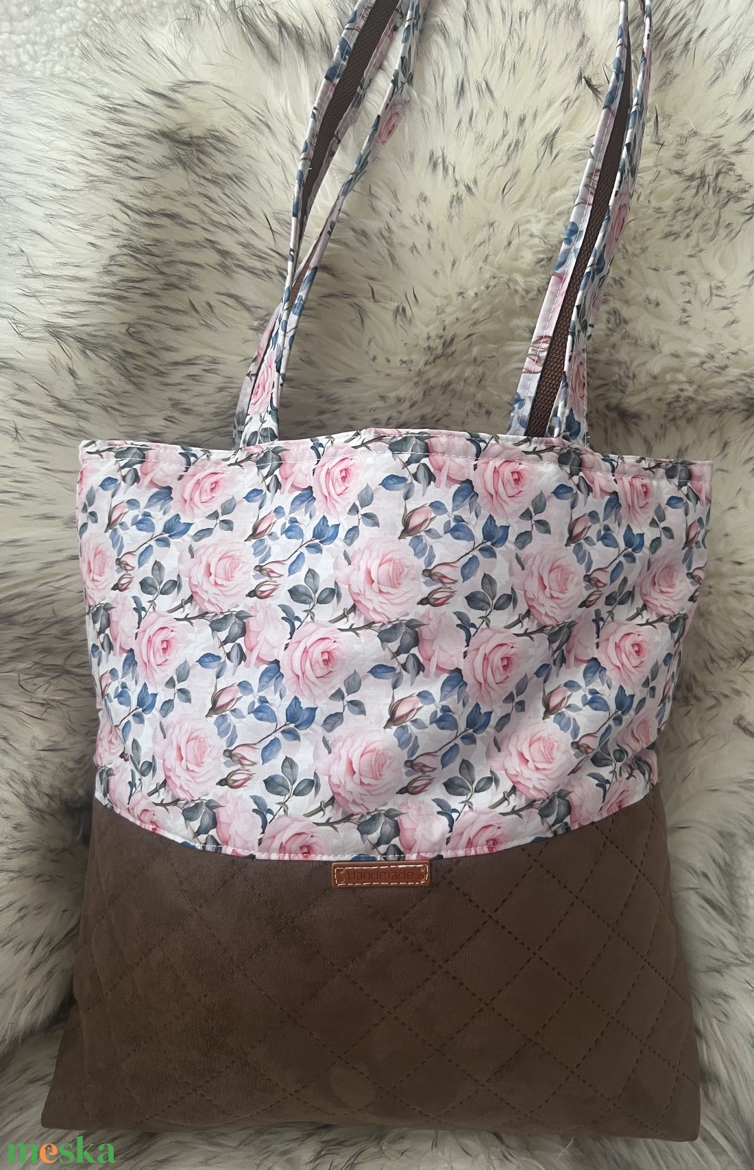 Virágos táska - táska & tok - bevásárlás & shopper táska - shopper, textiltáska, szatyor - Meska.hu