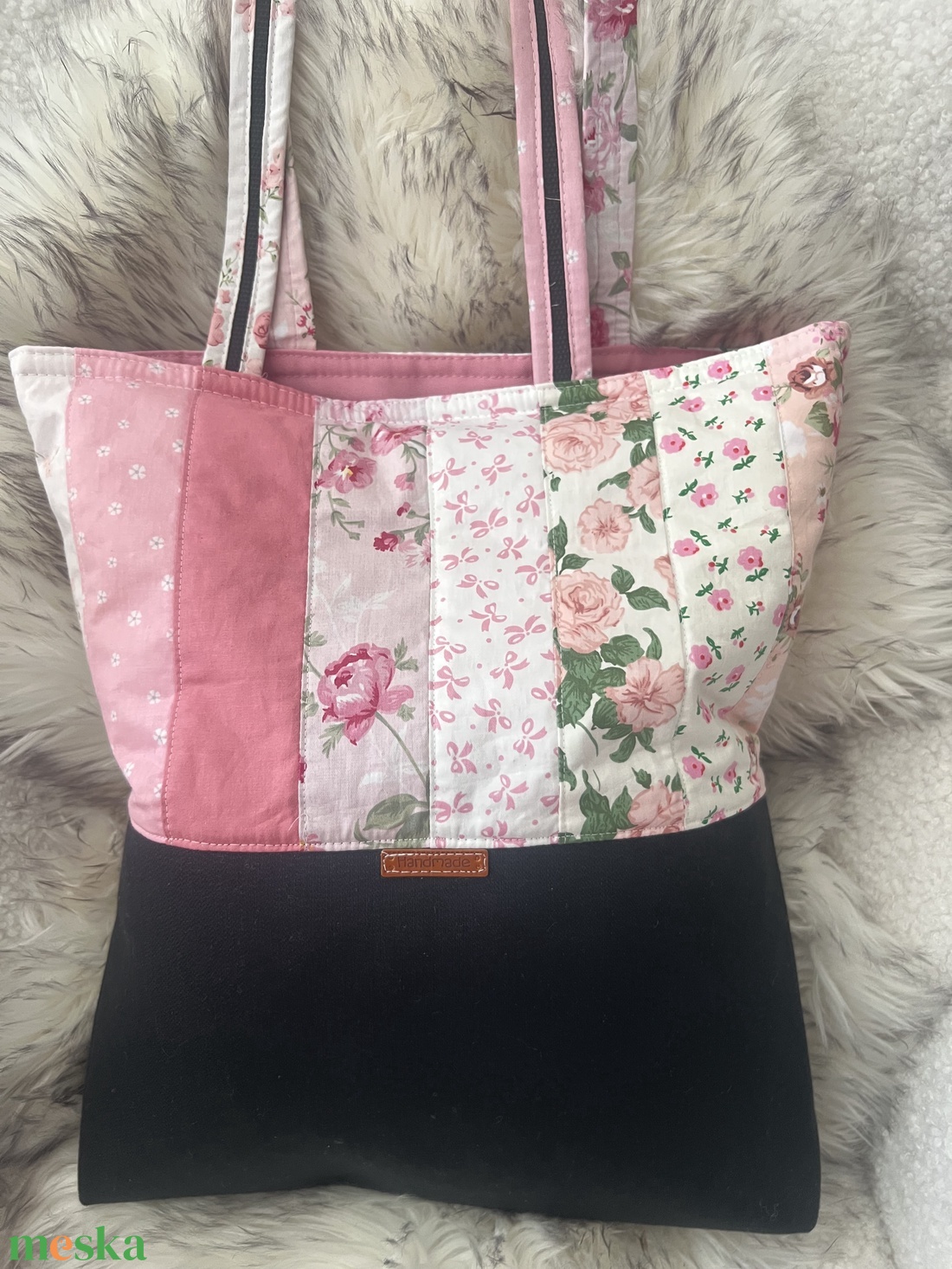 Virágos táska - táska & tok - bevásárlás & shopper táska - shopper, textiltáska, szatyor - Meska.hu