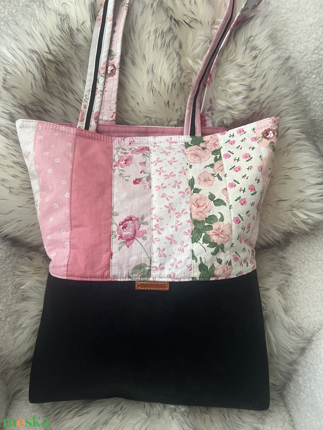 Virágos táska - táska & tok - bevásárlás & shopper táska - shopper, textiltáska, szatyor - Meska.hu