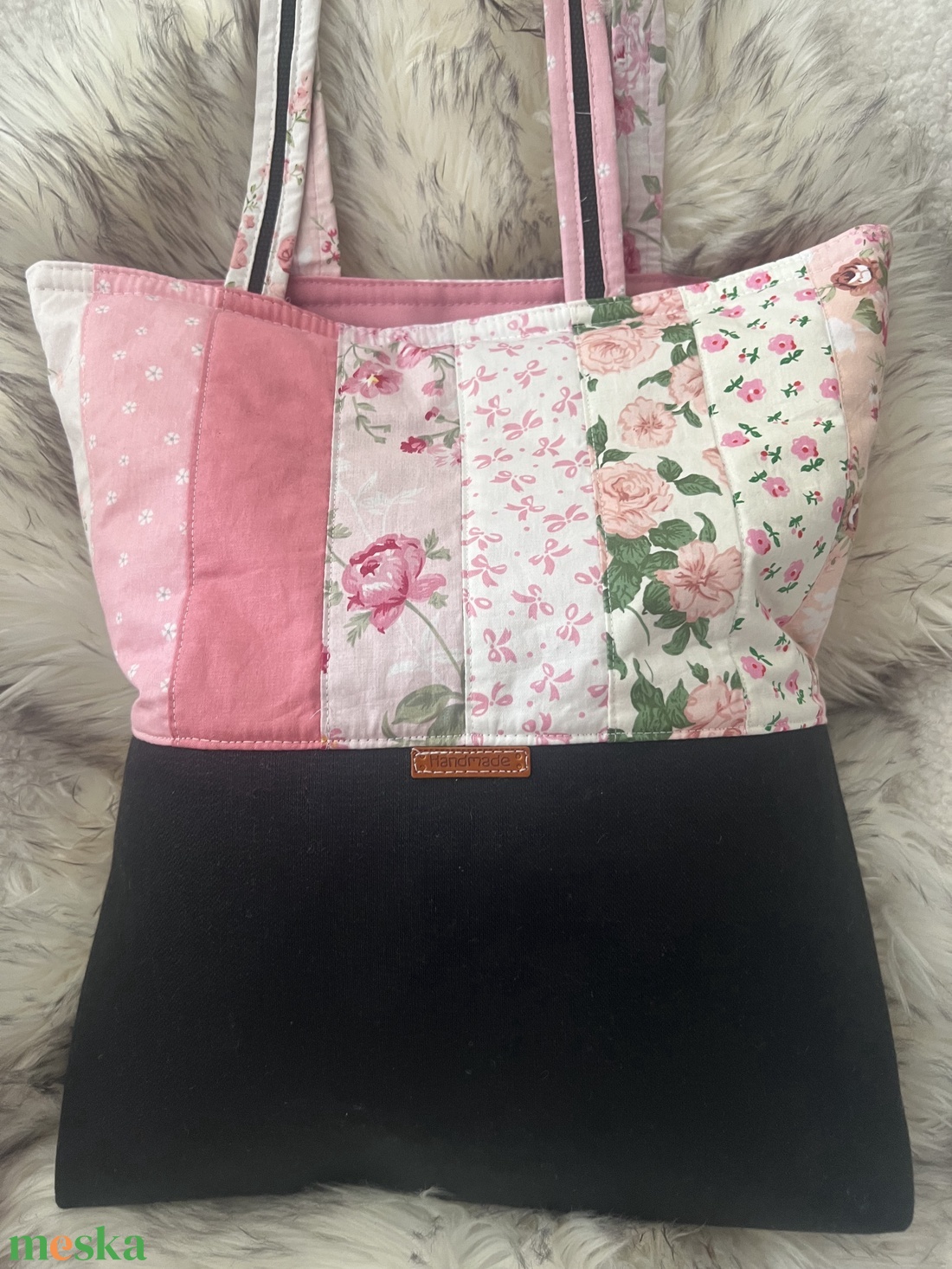 Virágos táska - táska & tok - bevásárlás & shopper táska - shopper, textiltáska, szatyor - Meska.hu