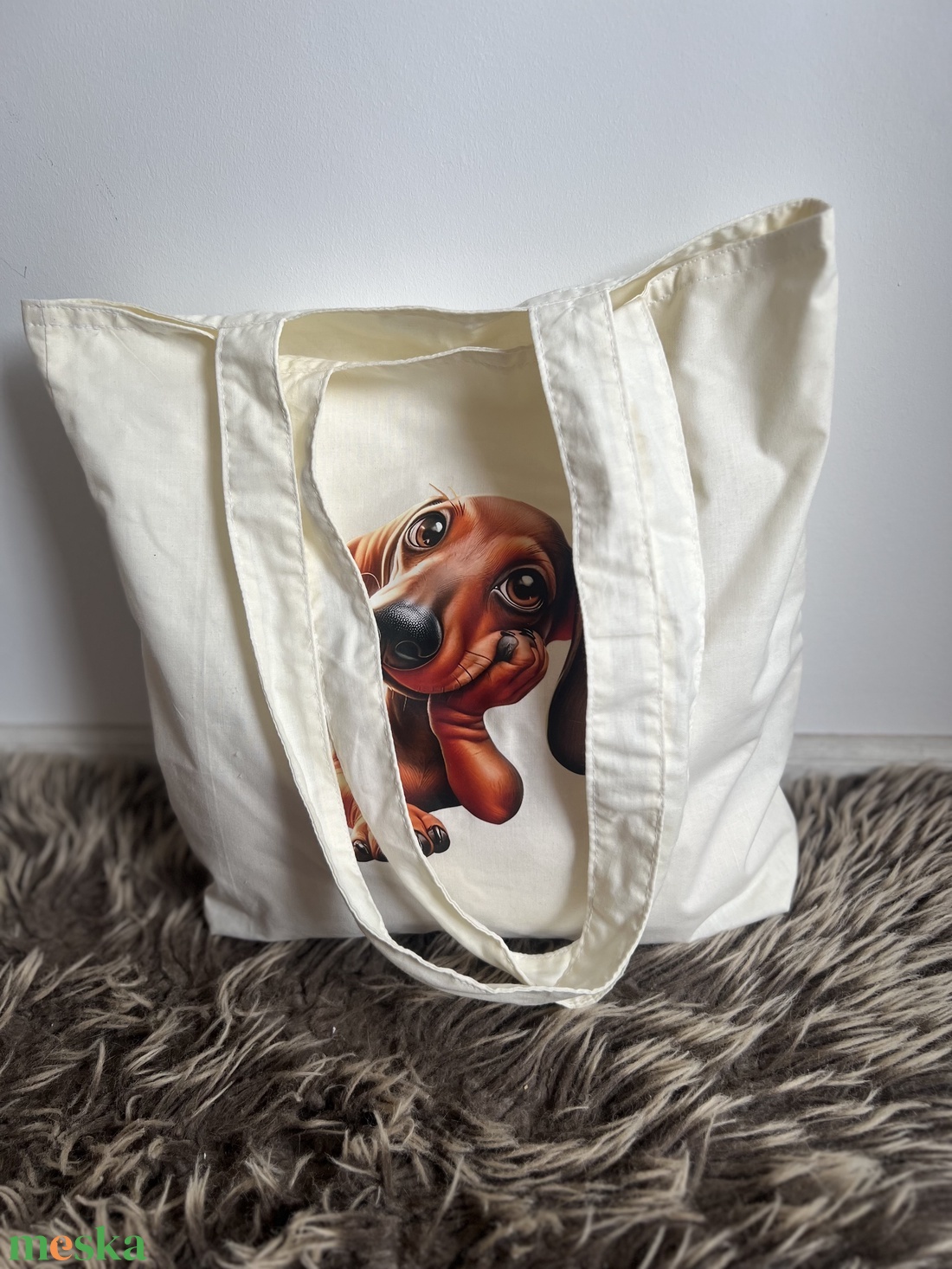 Tacskós szatyor - táska & tok - bevásárlás & shopper táska - shopper, textiltáska, szatyor - Meska.hu