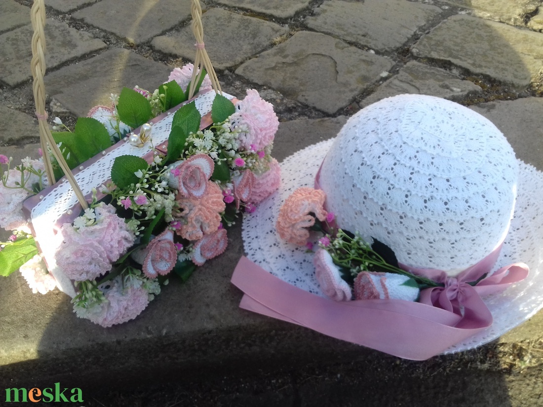 Menyasszonyi kalap, táska örök virággal - esküvő - esküvői szett - Meska.hu