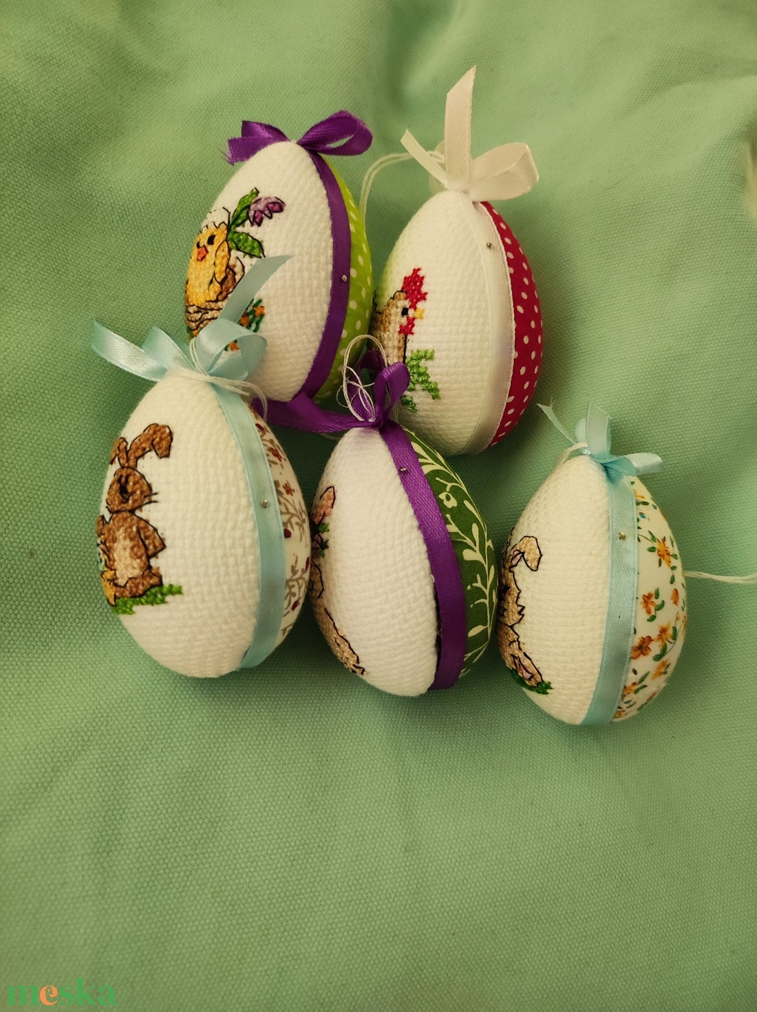 Keresztszemes húsvéti tojás - állatos - művészet - textilkép - keresztszemes - Meska.hu