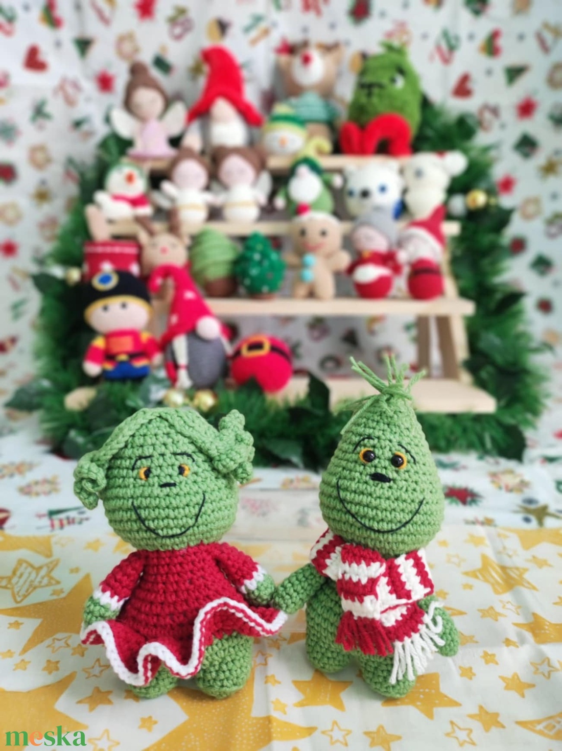 Horgolt grincs - karácsony - karácsonyi lakásdekoráció - karácsonyfa, grincsfa - Meska.hu