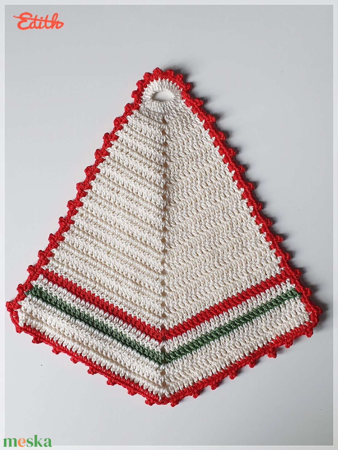 Horgolt edényfogó Nemzeti színekkel - otthon & életmód - konyhafelszerelés, tálalás - konyhai textil - edényfogó & edényfedő - Meska.hu