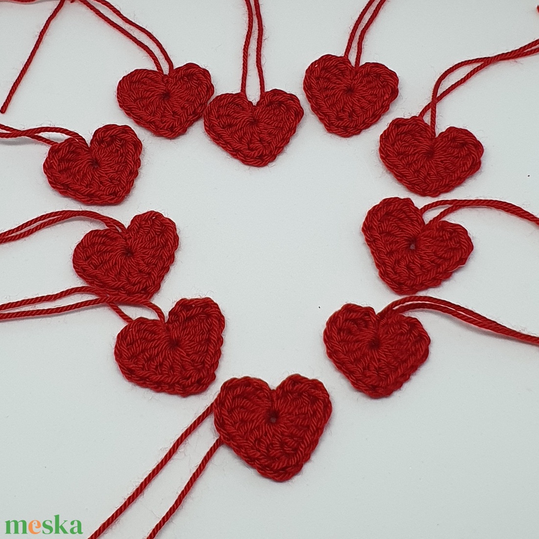 10 db horgolt szív - diy (csináld magad) - egységcsomag - Meska.hu 10 db horgolt szív - diy (csináld magad) - egységcsomag - Meska.hu