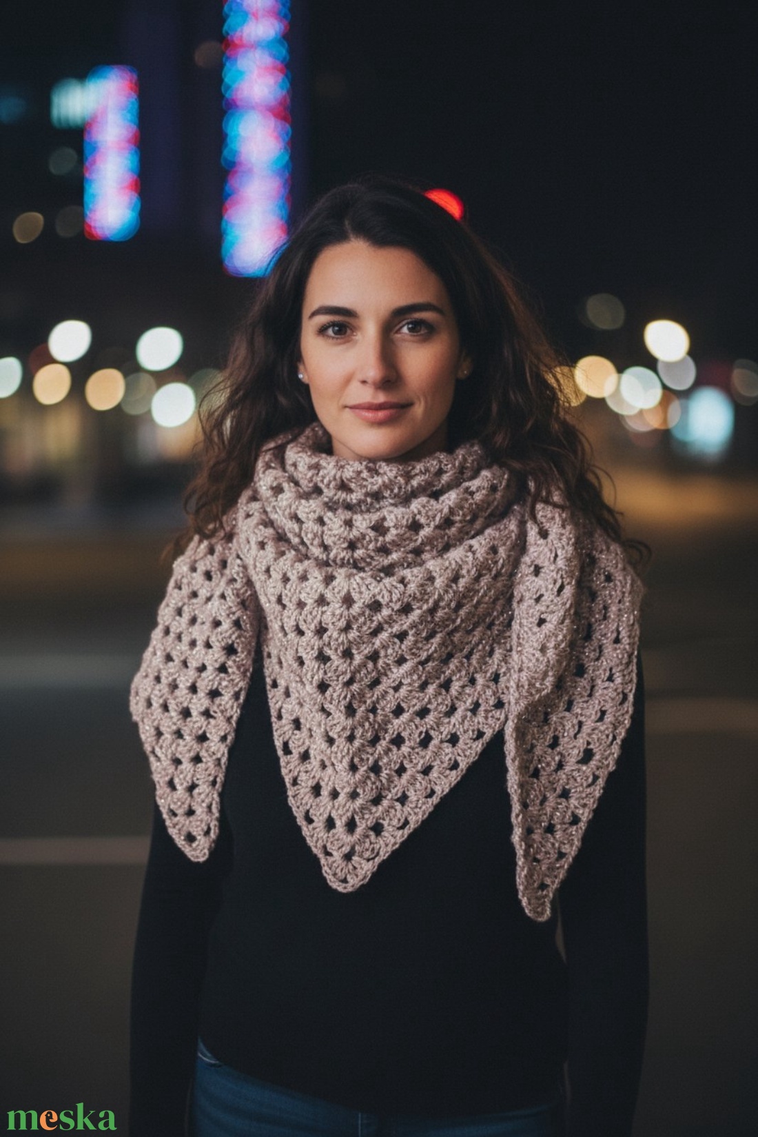 Puha horgolt kendő - ruha & divat - sál, sapka, kendő - kendő - Meska.hu