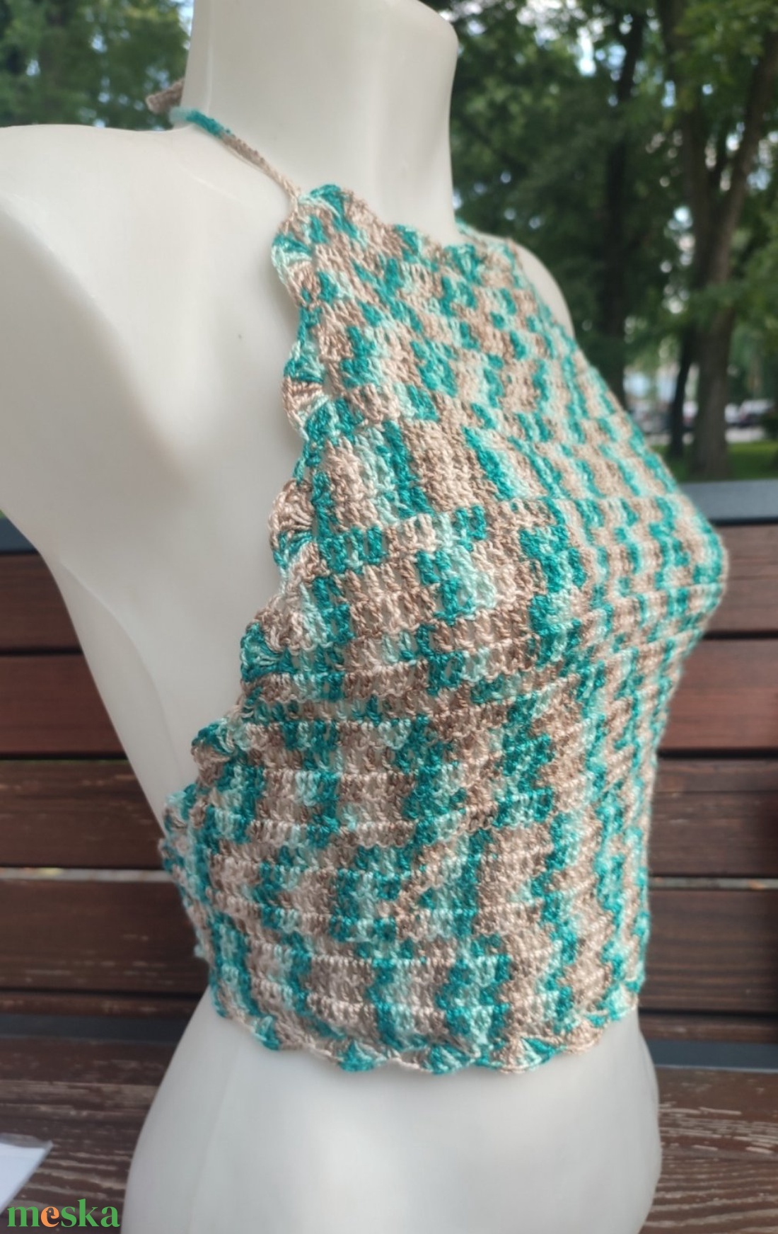 EDO Candy � kézzel horgolt színes crop top, fiatalos nyári felső 100% pamut - ruha & divat - női ruha - top - Meska.hu