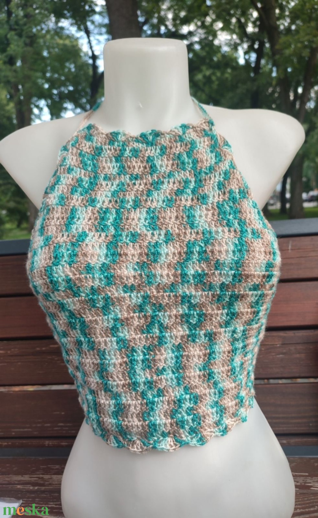 EDO Candy � kézzel horgolt színes crop top, fiatalos nyári felső 100% pamut - ruha & divat - női ruha - top - Meska.hu