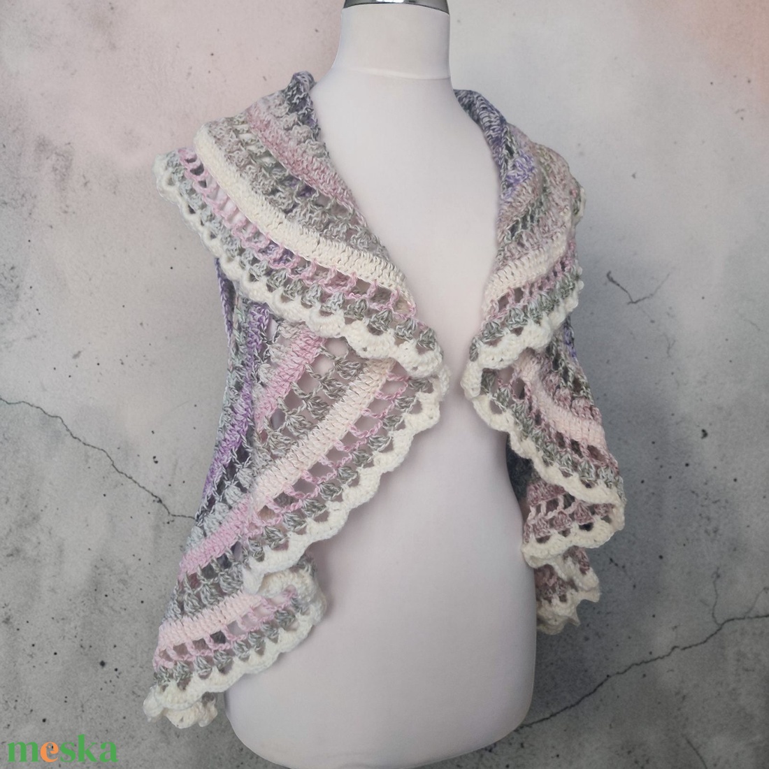 EDO � Harmony Mandala horgolt körmellény, romantikus, látványos színátmenetes boho női mellény - ruha & divat - női ruha - mellény - Meska.hu