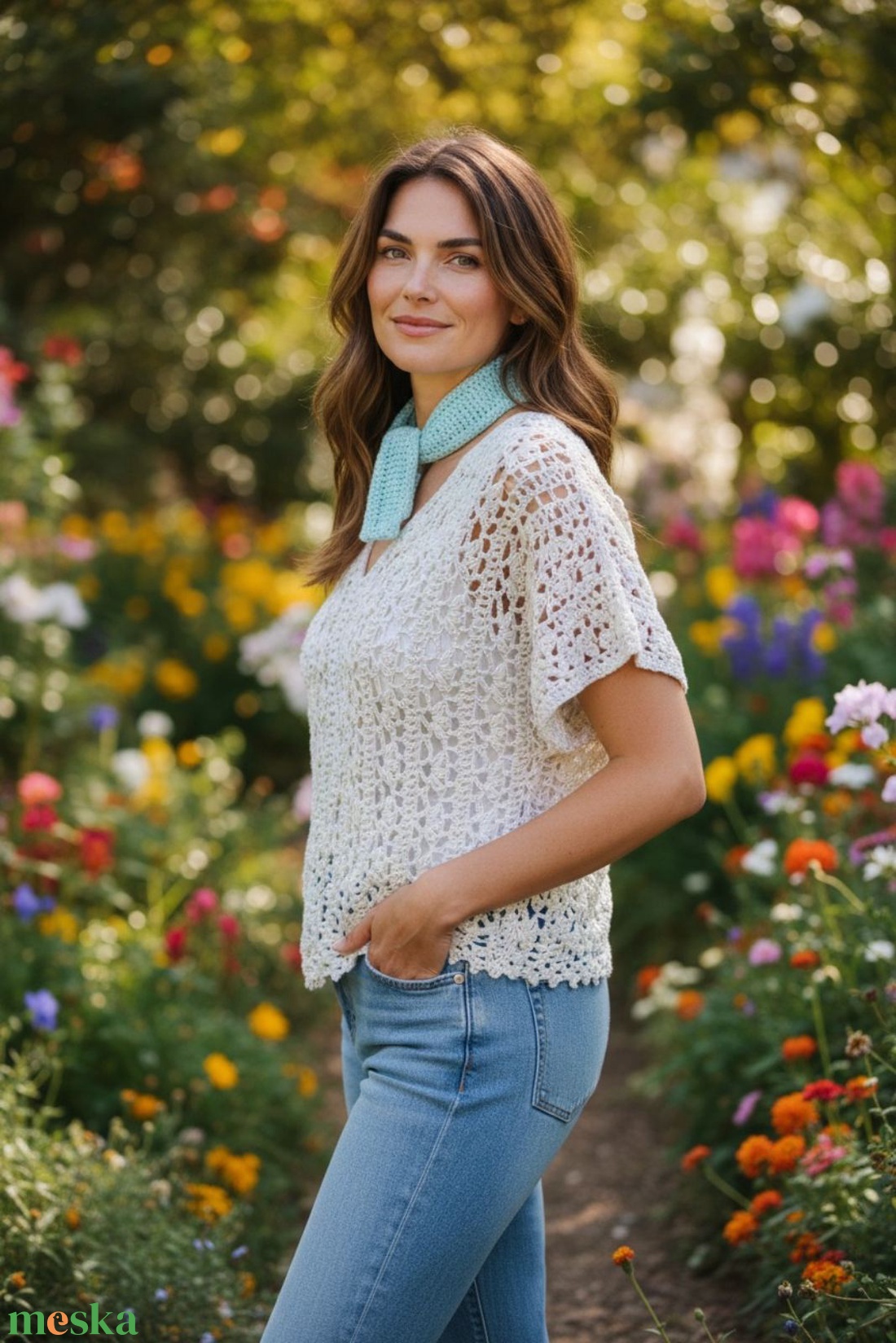 EDO � Pastel Breeze horgolt felső - ruha & divat - női ruha - blúz - Meska.hu