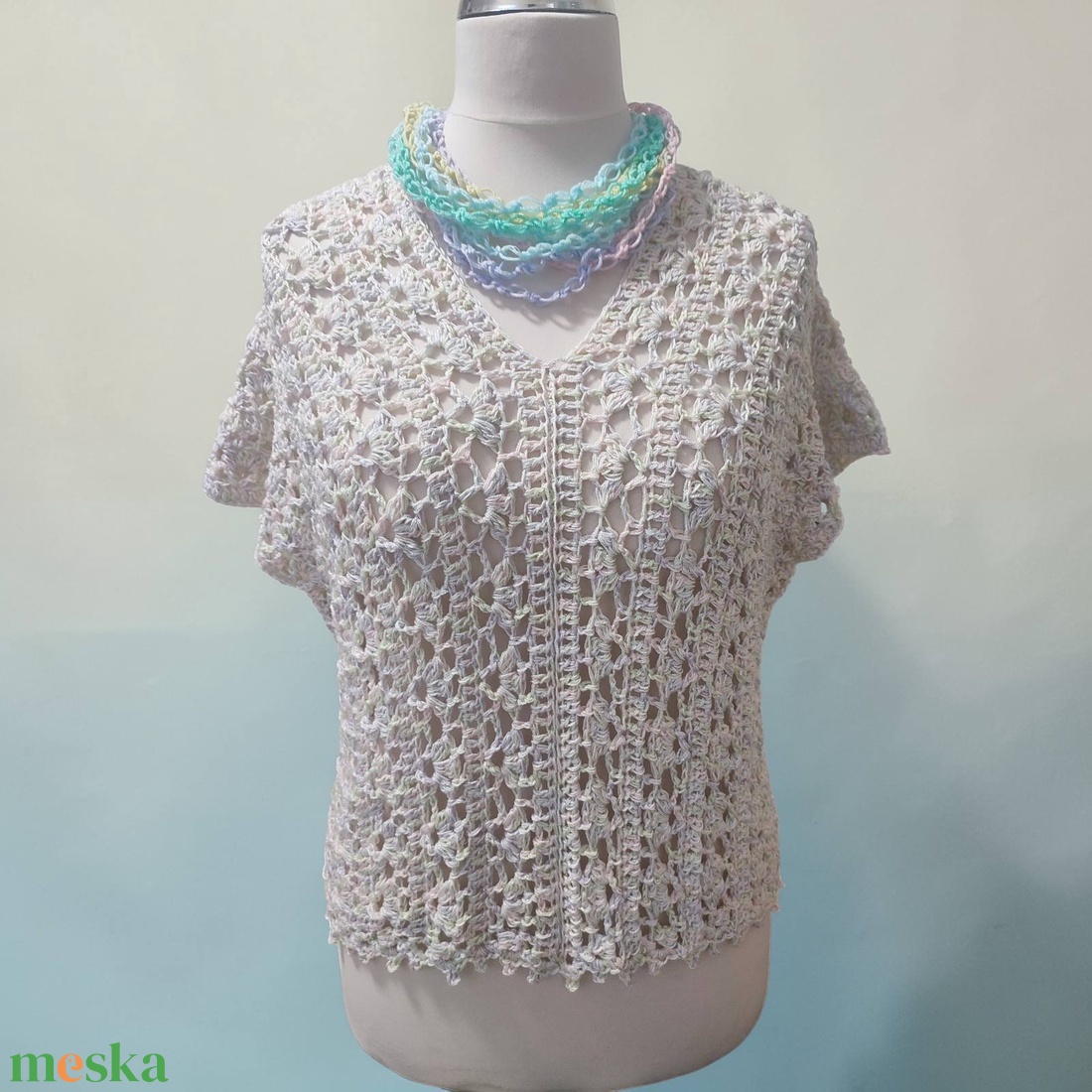 EDO � Pastel Breeze horgolt felső - ruha & divat - női ruha - blúz - Meska.hu