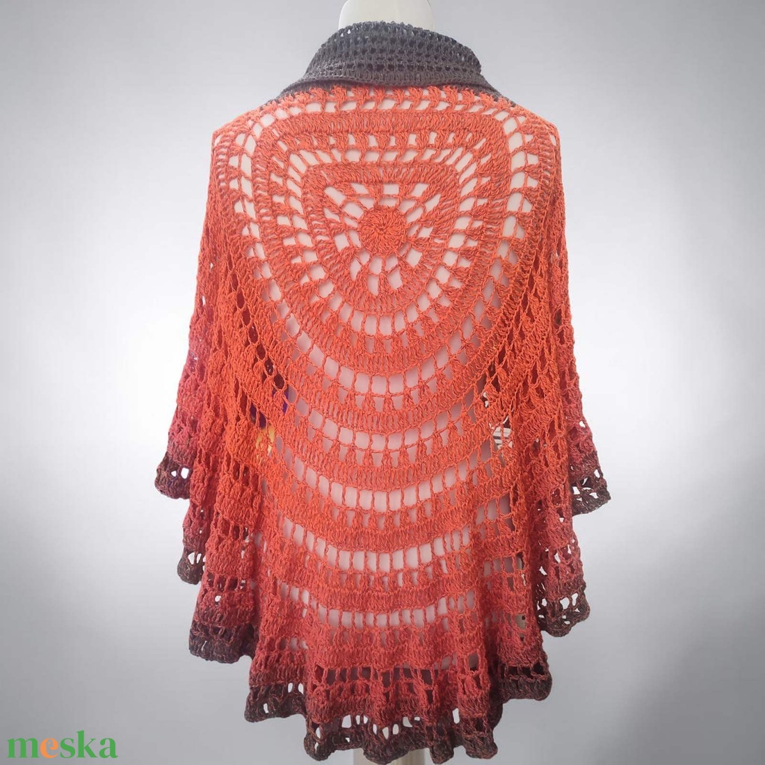 EDO-aszimmetrikus mandala poncsó - ruha & divat - női ruha - poncsó - Meska.hu