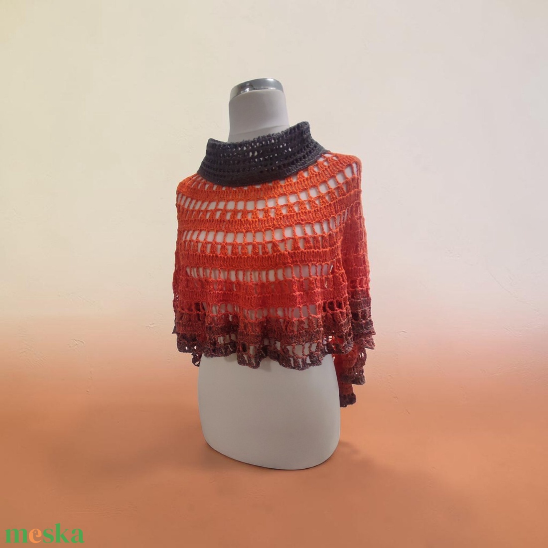 EDO-aszimmetrikus mandala poncsó - ruha & divat - női ruha - poncsó - Meska.hu