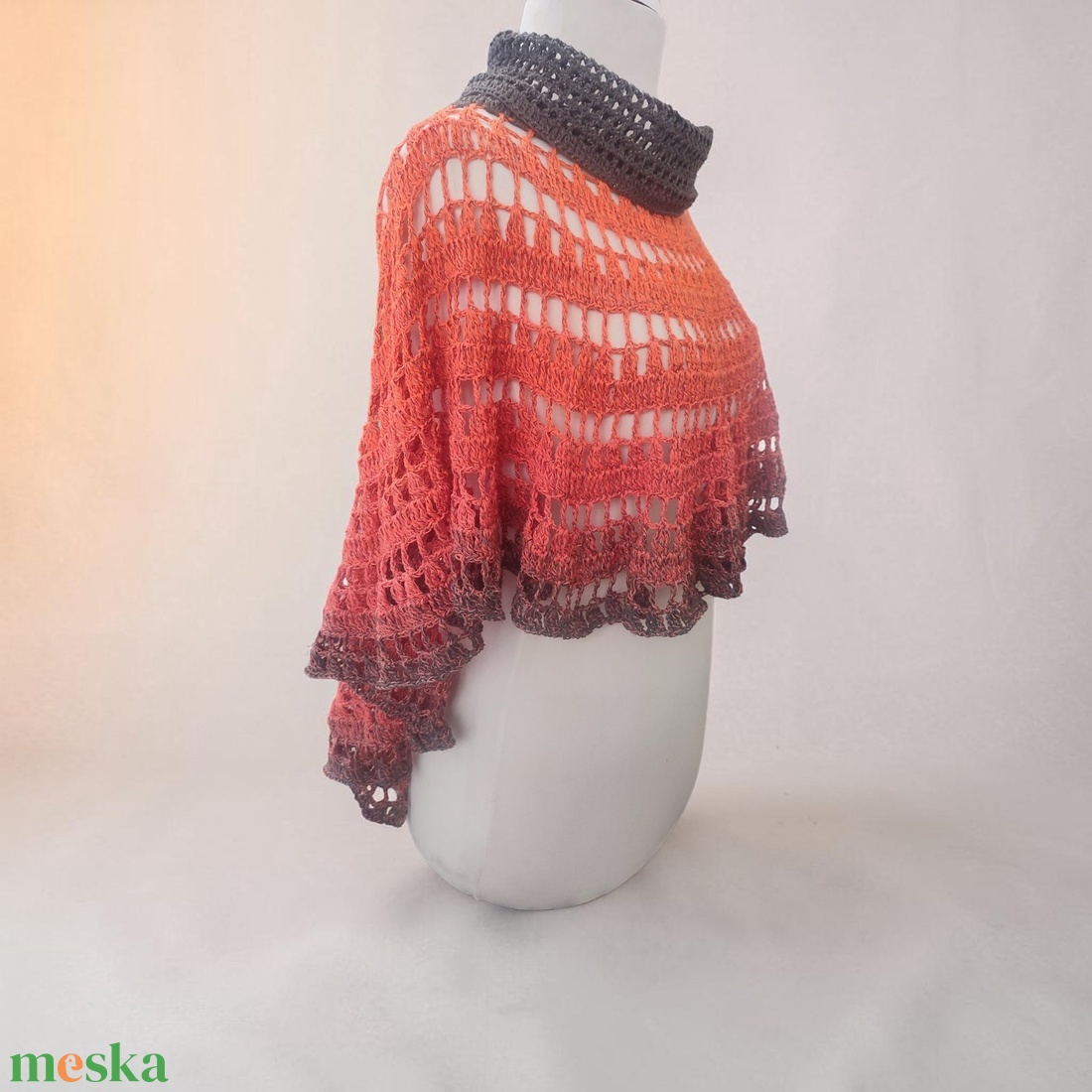 EDO-aszimmetrikus mandala poncsó - ruha & divat - női ruha - poncsó - Meska.hu