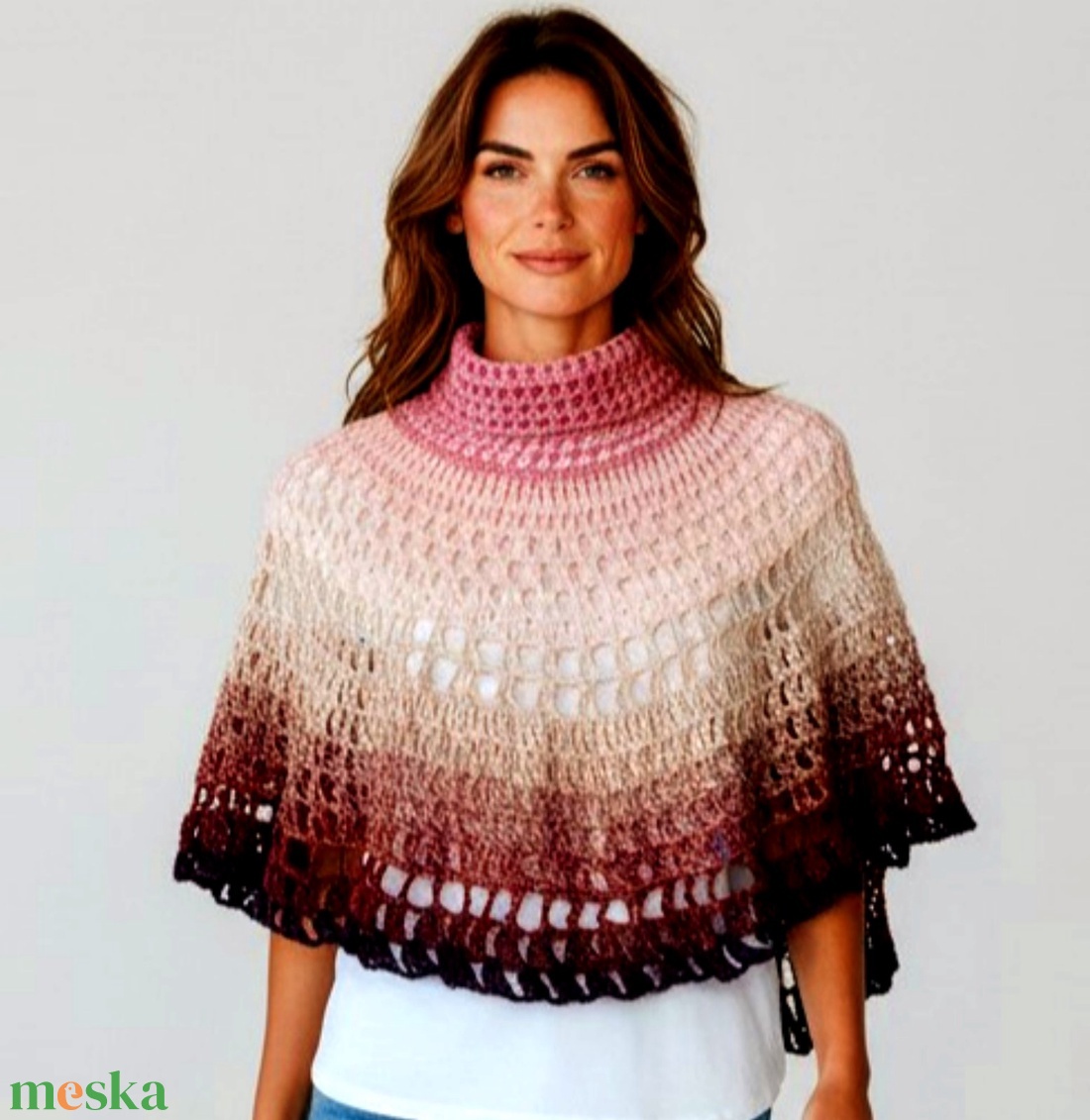 EDO mandala aszimmetrikus poncsó � 24 szirmos japán virág mintával - ruha & divat - női ruha - poncsó - Meska.hu