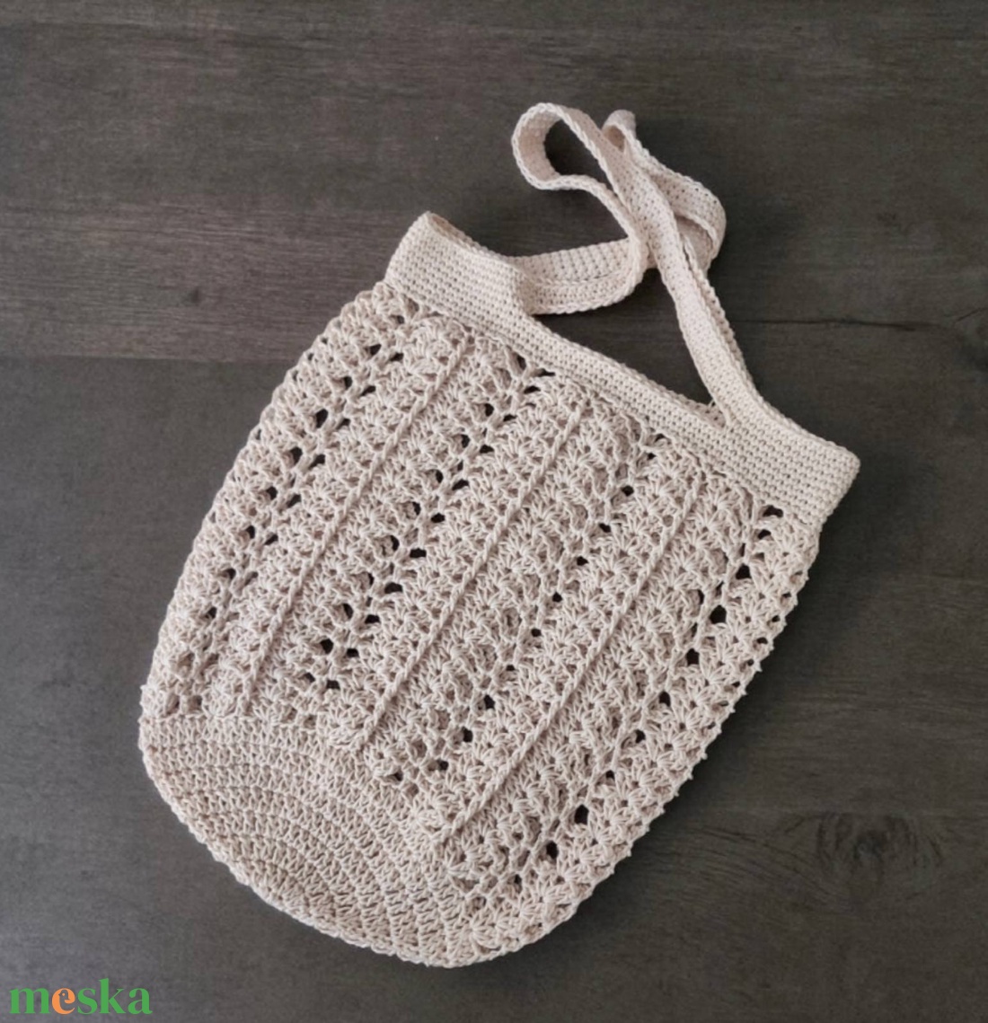 NATURA Shopper mindennapra �  horgolt natúr pamut táska, könnyű nyári darab - táska & tok - kézitáska & válltáska - válltáska - Meska.hu