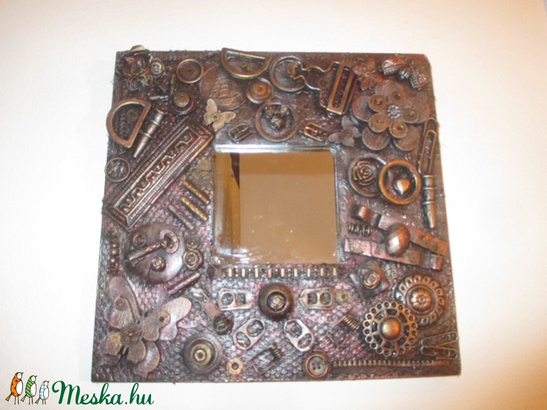 Steampunk falitükör,falikép 25 x 25 cm. - - Meska.hu Steampunk falitükör,falikép 25 x 25 cm. - - Meska.hu