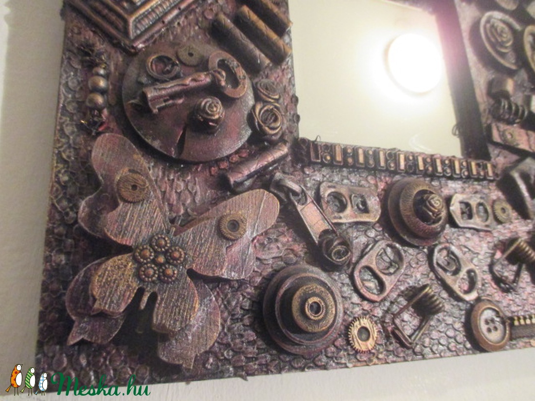 Steampunk falitükör,falikép 25 x 25 cm. - - Meska.hu Steampunk falitükör,falikép 25 x 25 cm. - - Meska.hu