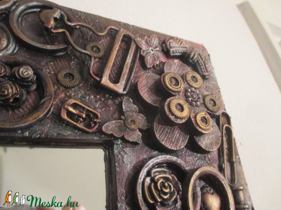 Steampunk falitükör,falikép 25 x 25 cm. - - Meska.hu Steampunk falitükör,falikép 25 x 25 cm. - - Meska.hu