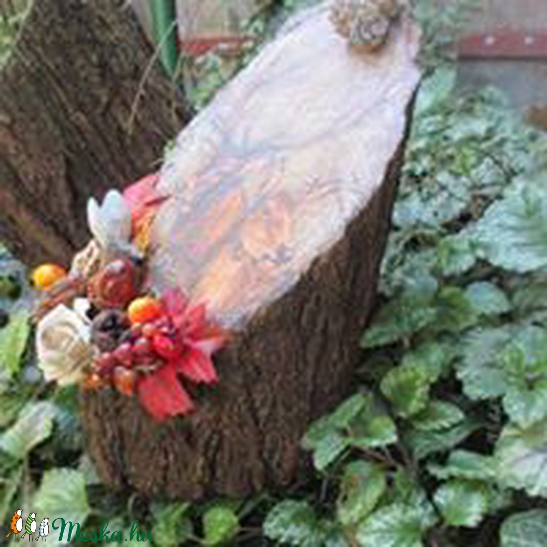 Szarvas motívumos,vadász jelenetes farönk dísz. - otthon & életmód - ház & kert - kerti dísz - Meska.hu