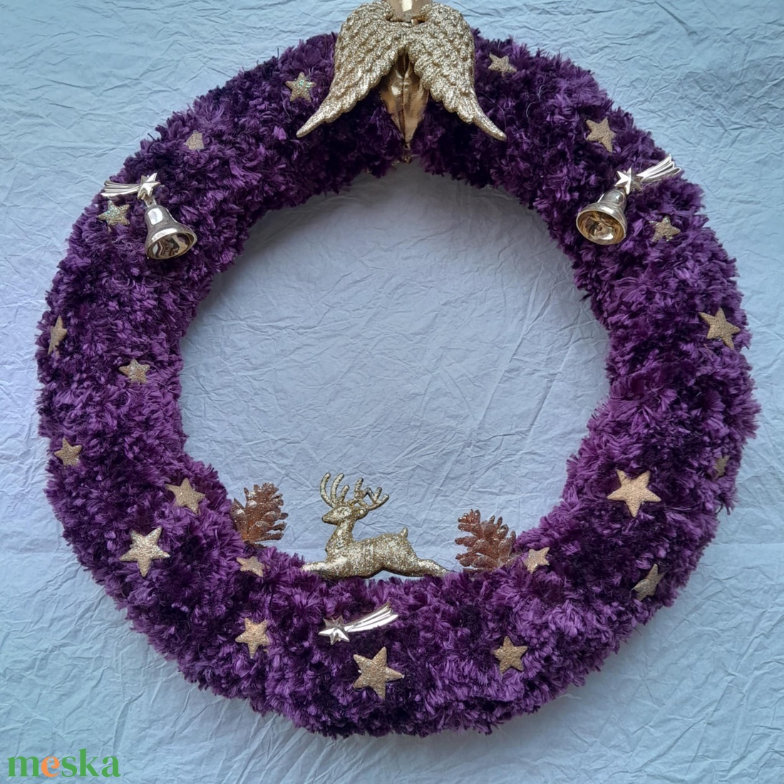 Karácsonyi ajtódísz.38 cm  - karácsony - karácsonyi lakásdekoráció - karácsonyi ajtódíszek - Meska.hu