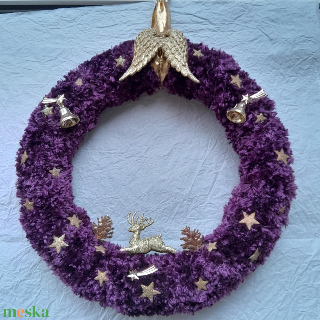 Karácsonyi ajtódísz.38 cm  - karácsony - karácsonyi lakásdekoráció - karácsonyi ajtódíszek - Meska.hu