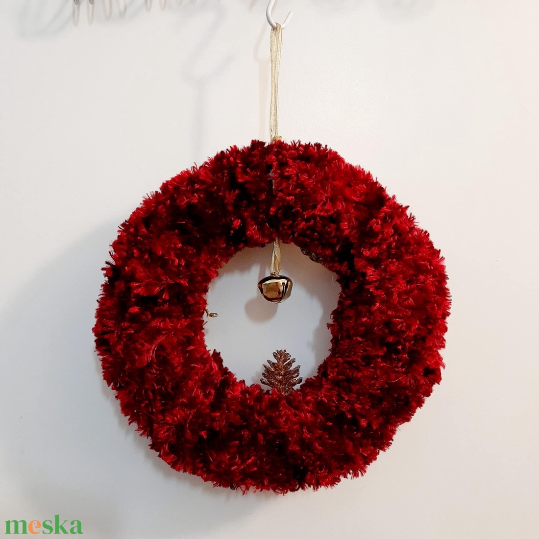 Karácsonyi ajtódísz.28 cm - karácsony - karácsonyi lakásdekoráció - karácsonyi ajtódíszek - Meska.hu