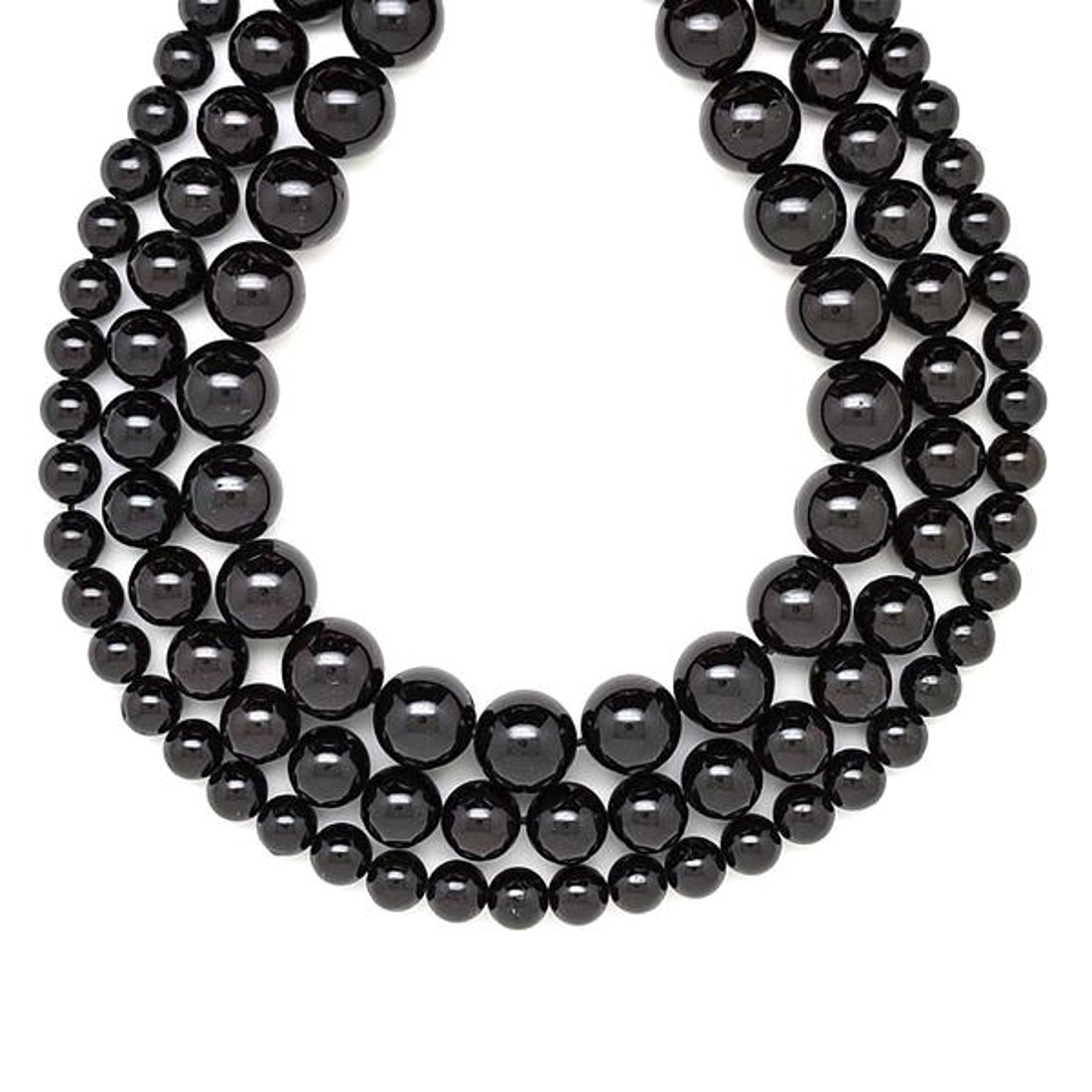 Turmalin fekete golyó A 8mm  ékszerkészítő alapanyag (füzér) - kellékek & szerszámok - ásvány alapanyag - ásványfüzér - Meska.hu