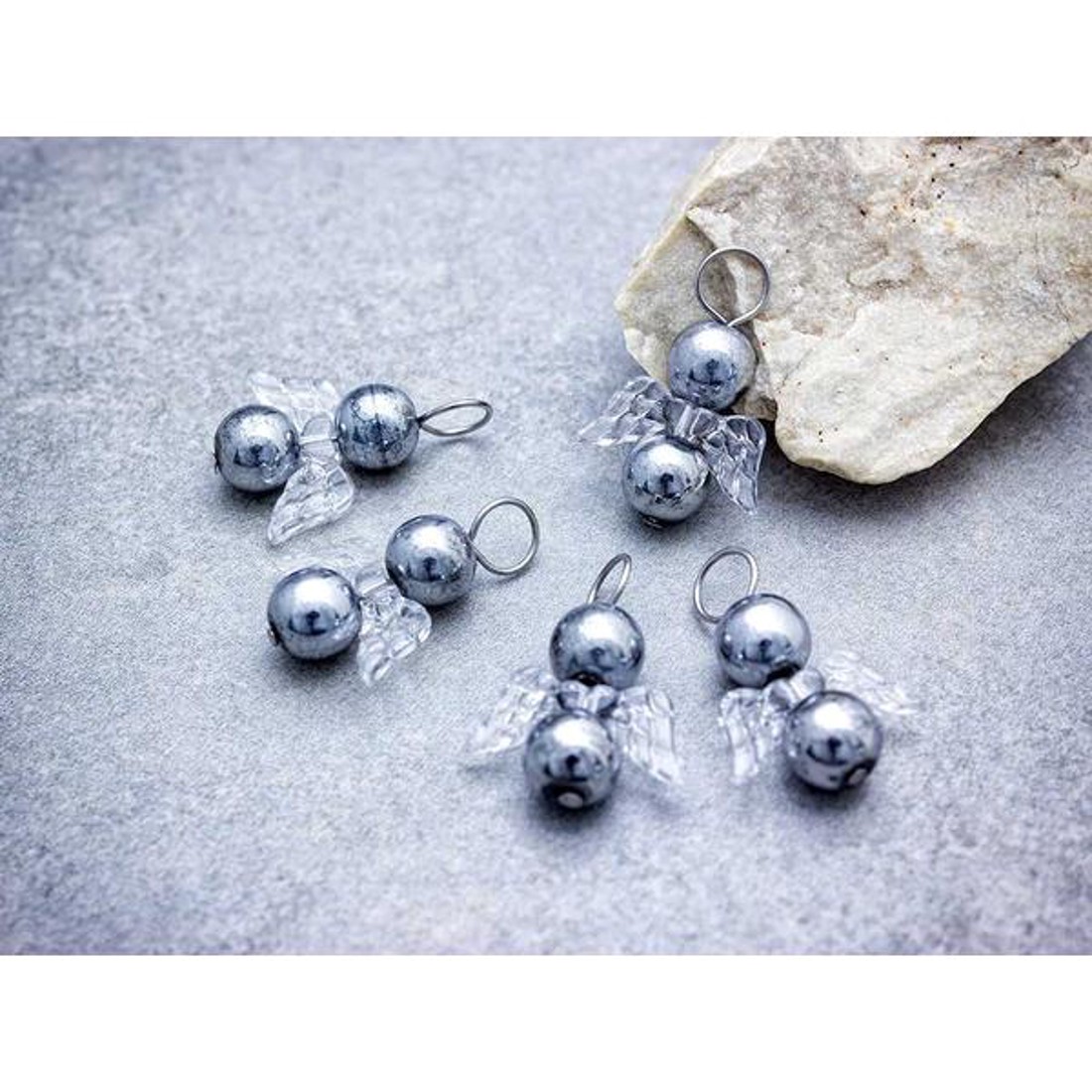 Vitalitás angyal hematit ásvány medál 5 dbos csomag - ékszer - nyaklánc - medál - Meska.hu