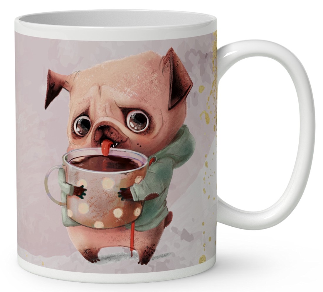 Kérd a Neveddel - Kávés kutyus mintás bögre - otthon & életmód - konyhafelszerelés, tálalás - tálalás - bögre & csésze - Meska.hu