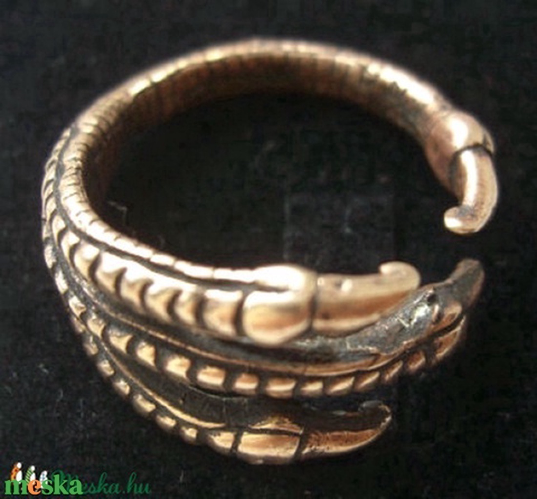 Sólyomláb gyűrű - antikolt bronz - ékszer - gyűrű - figurális gyűrű - Meska.hu