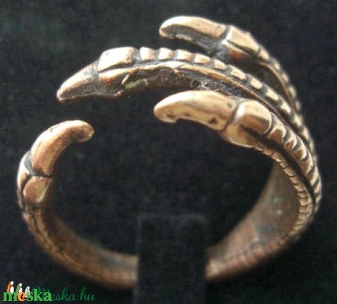 Sólyomláb gyűrű - antikolt bronz - ékszer - gyűrű - figurális gyűrű - Meska.hu