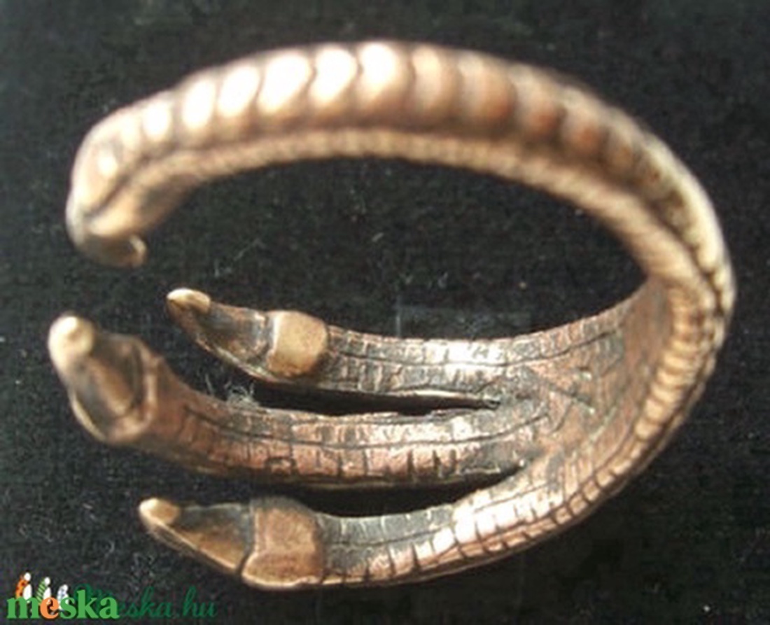 Sólyomláb gyűrű - antikolt bronz - ékszer - gyűrű - figurális gyűrű - Meska.hu
